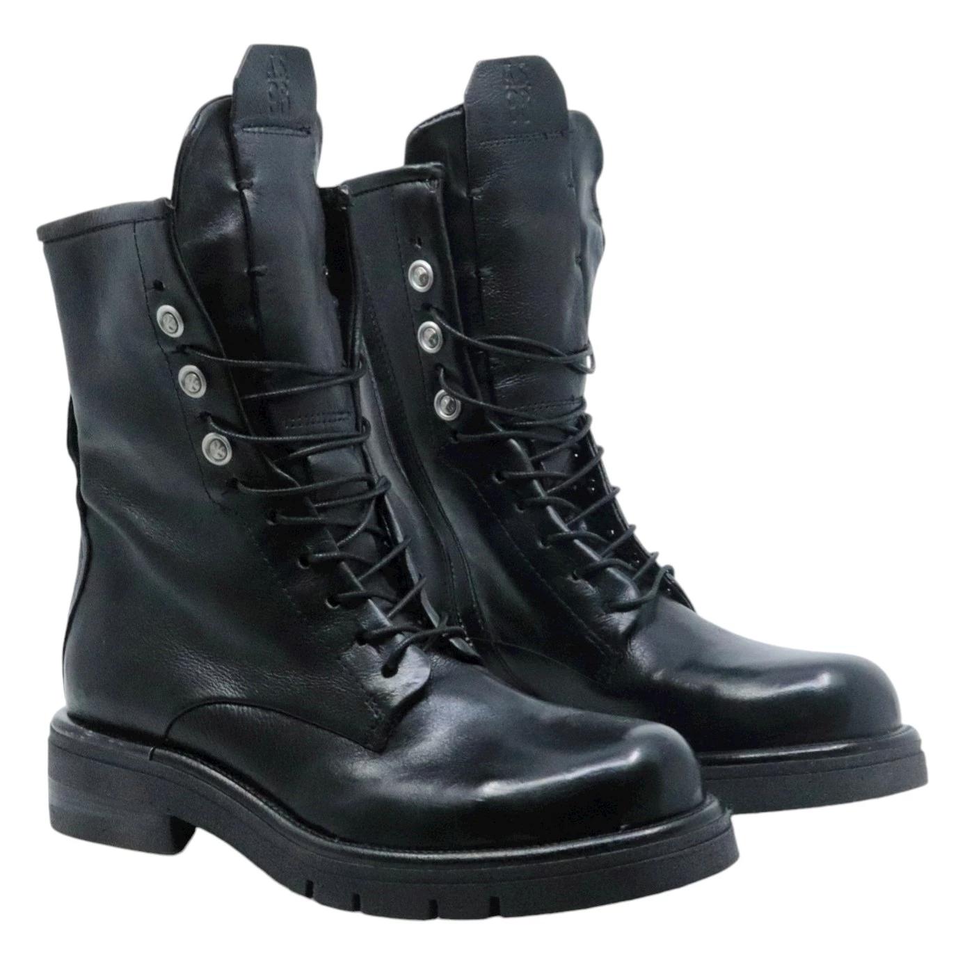 Anfibio donna AS98 B81201 in pelle nera 