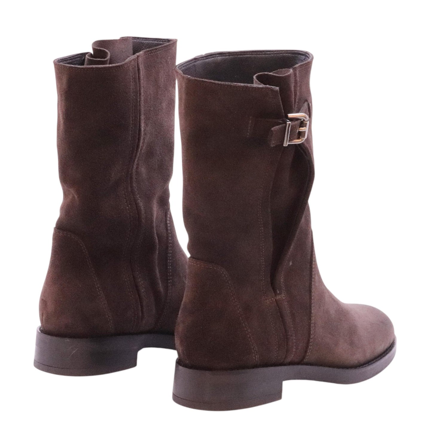 Curiositè 2842 stivale donna in camoscio marrone senza zip 