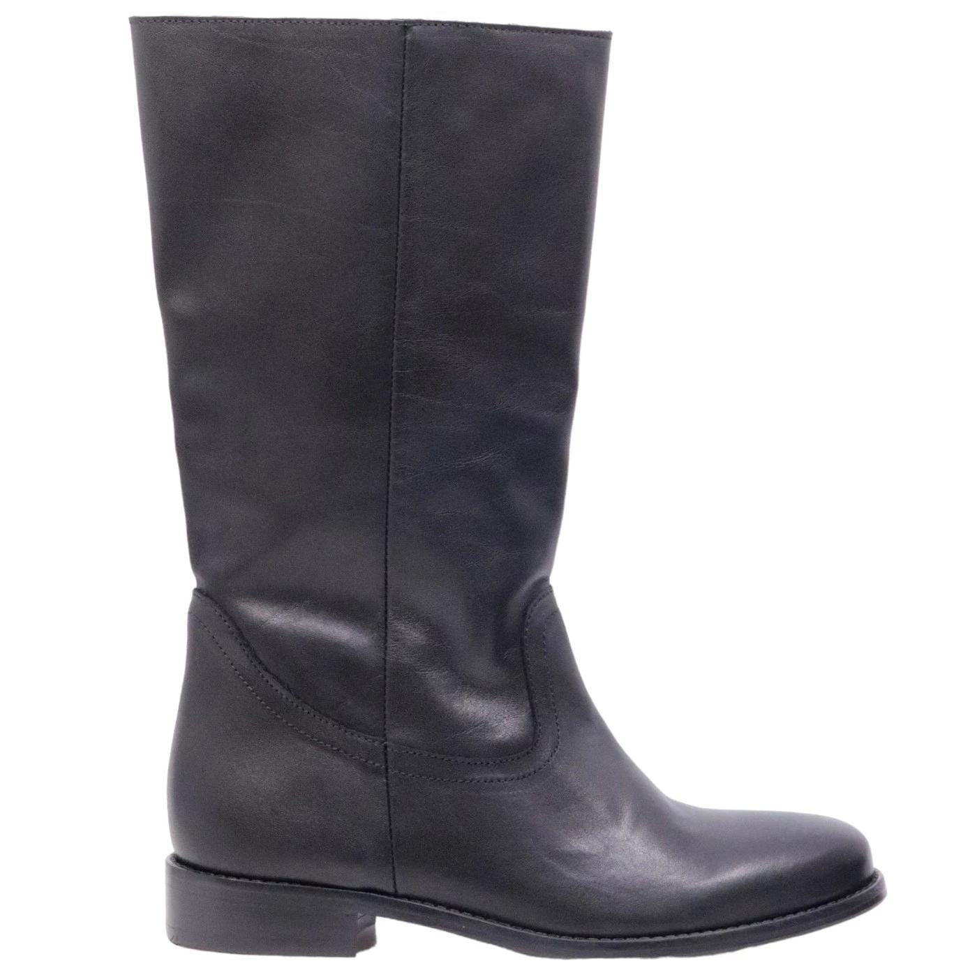 Stivaletto donna Curiositè 1707 in morbida pelle in colore nero 