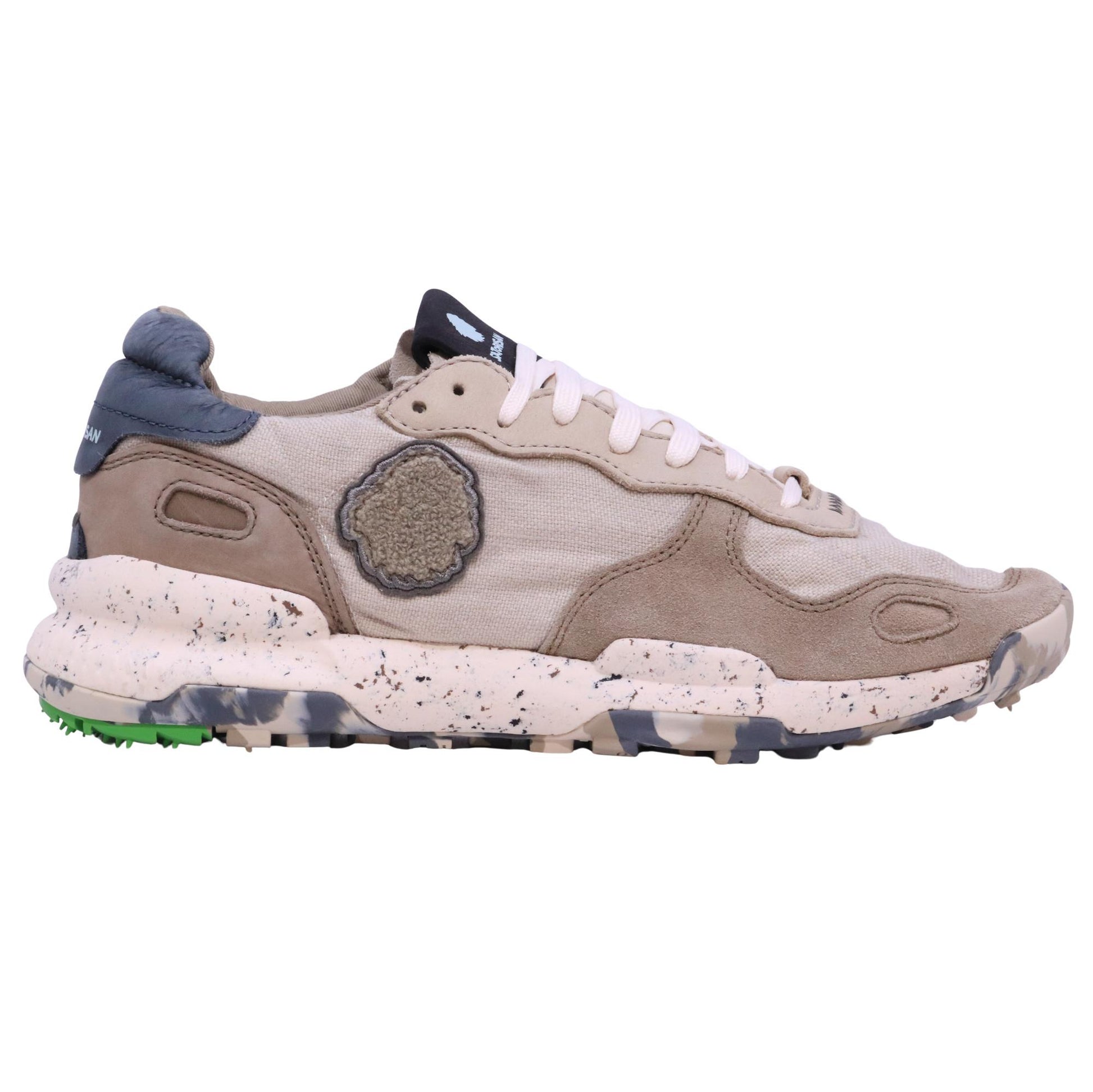 Satorisan Chacrona Linen Light Grey sneaker uomo in camoscio e tessuto 