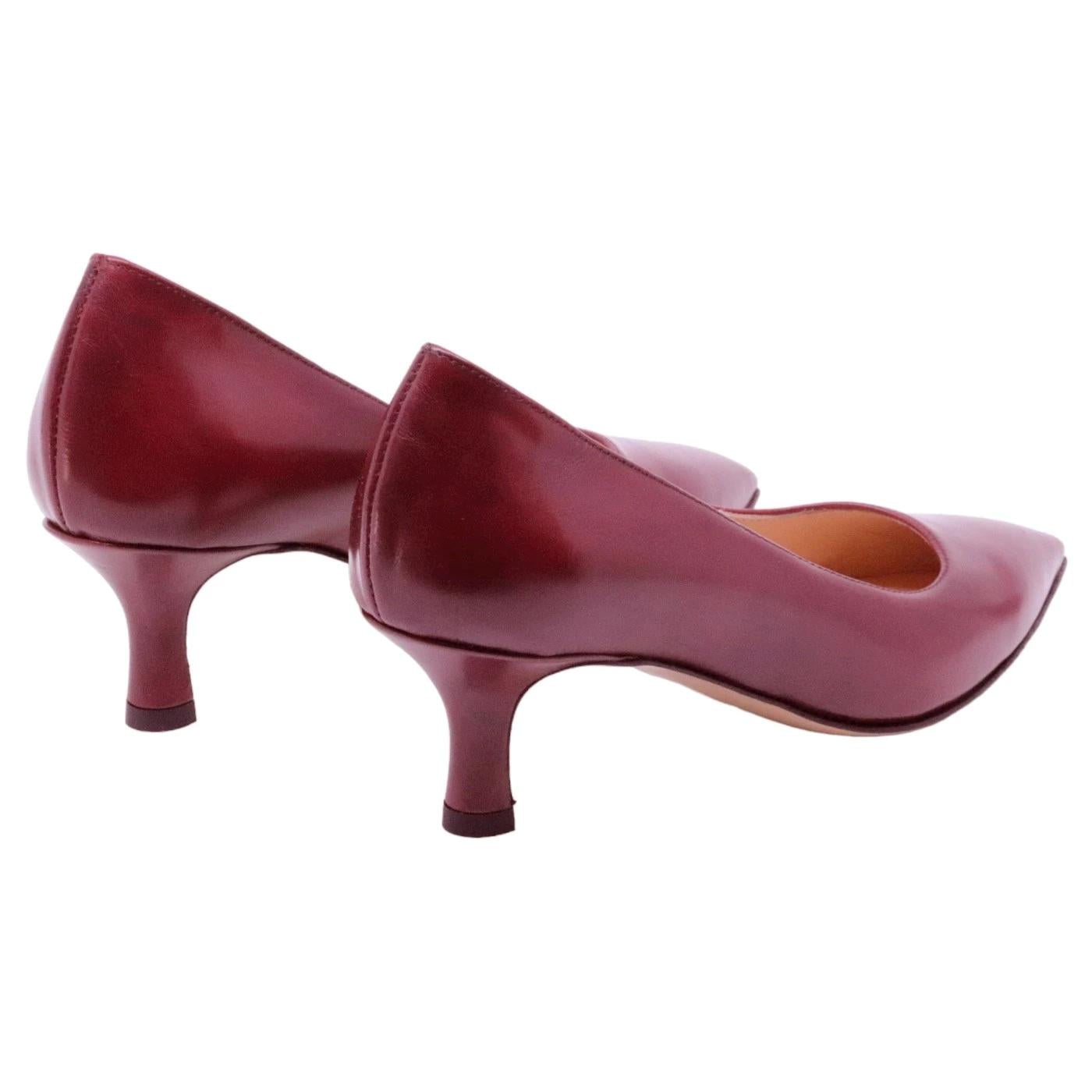 Décolleté donna Le Briella Z892 in pelle bordeaux con sfumature in nero 