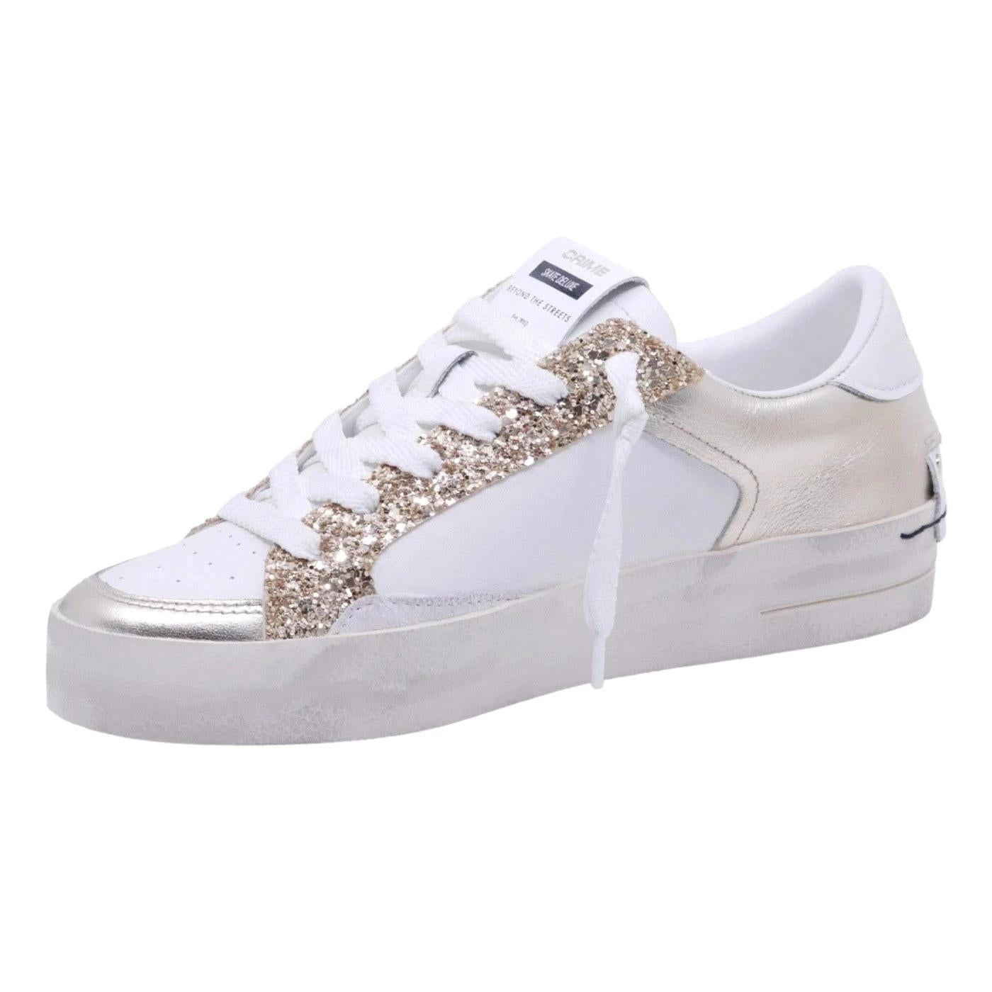 Sneaker donna Crime London Sk8 Deluxe 27107 in pelle bianca 