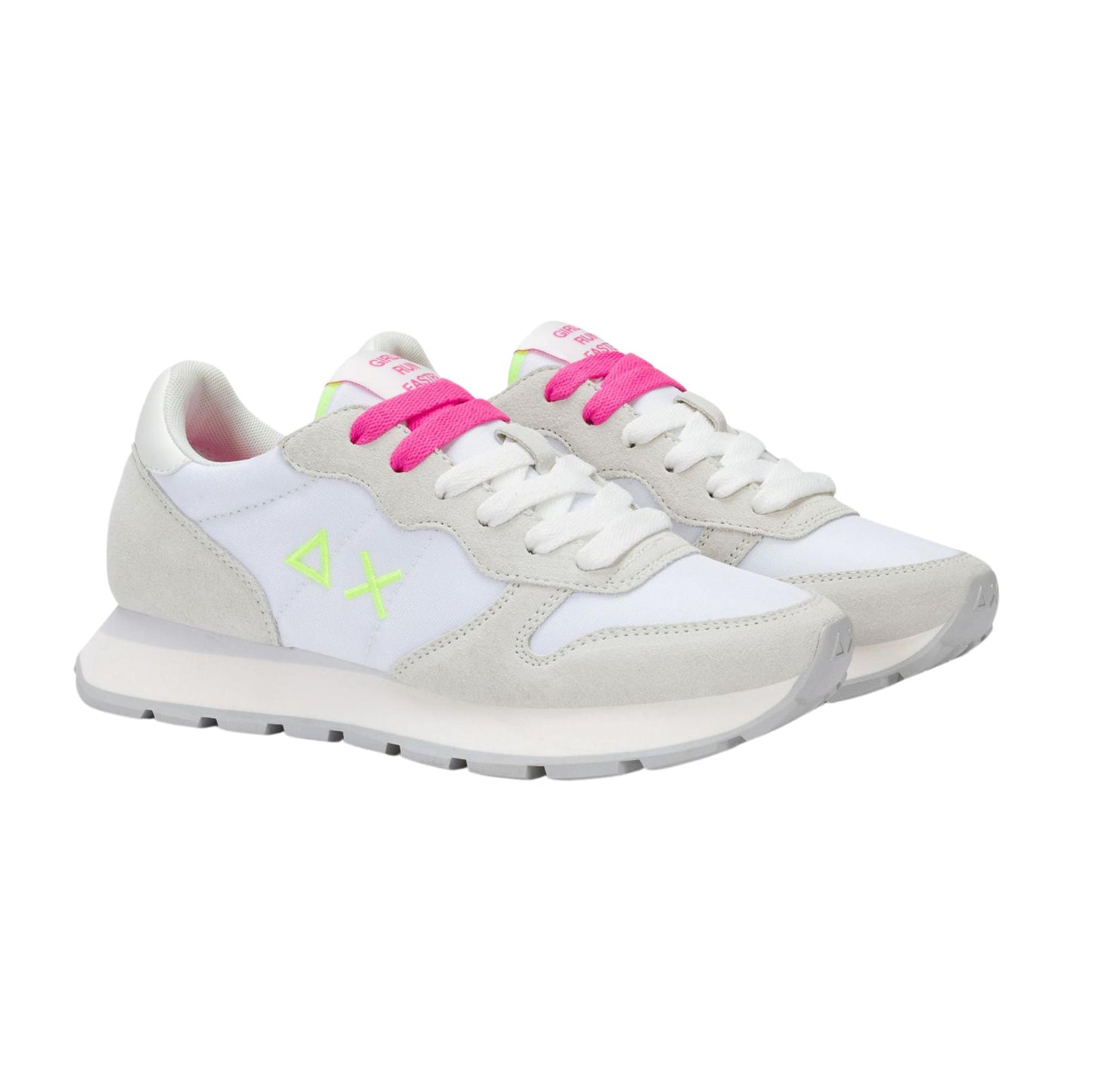 SUN68 Ally Solid Z36201-0162 sneaker donna in camoscio e nylon bianco fucsia fluo 