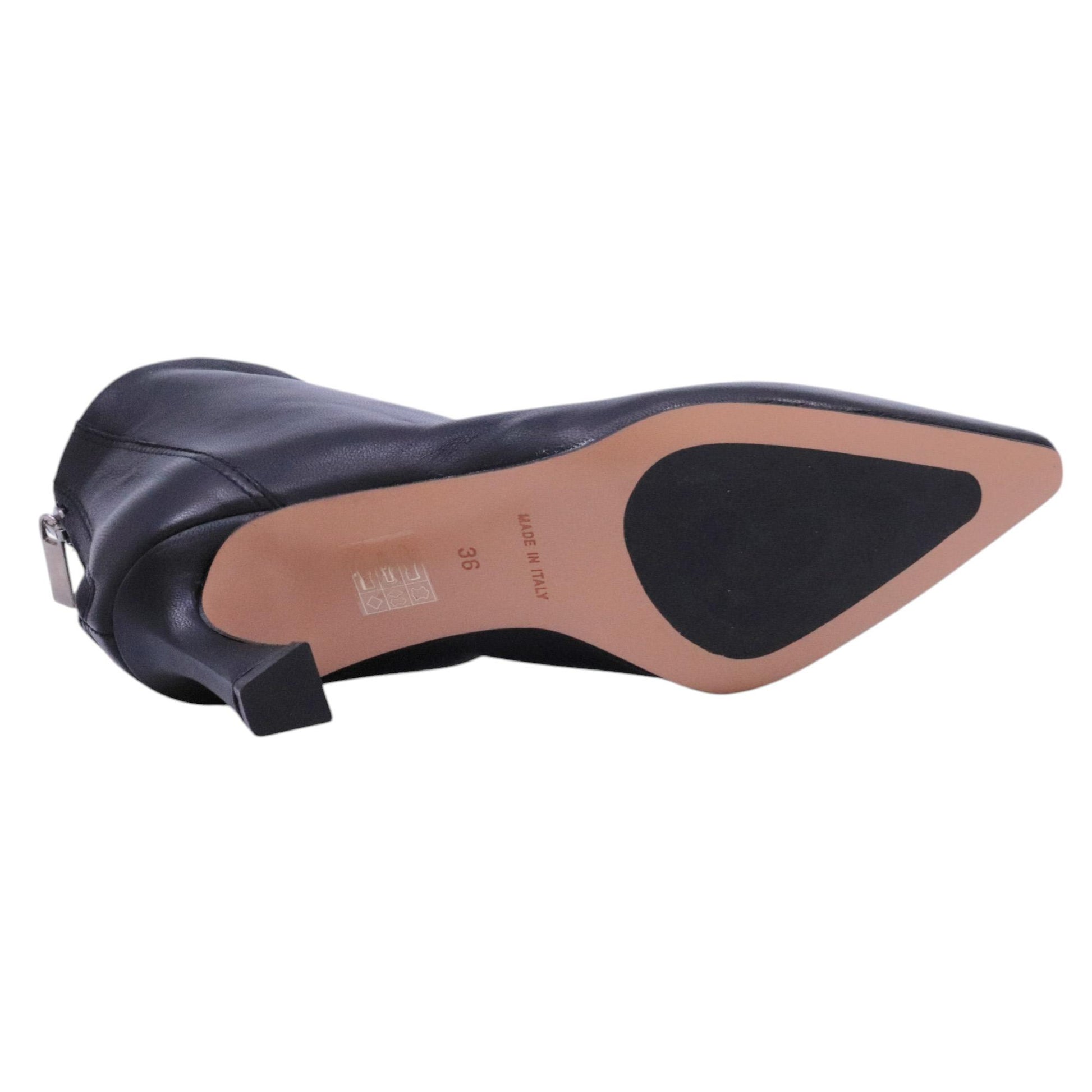 Bianca Di R786 tronchetto donna in pelle nera 
