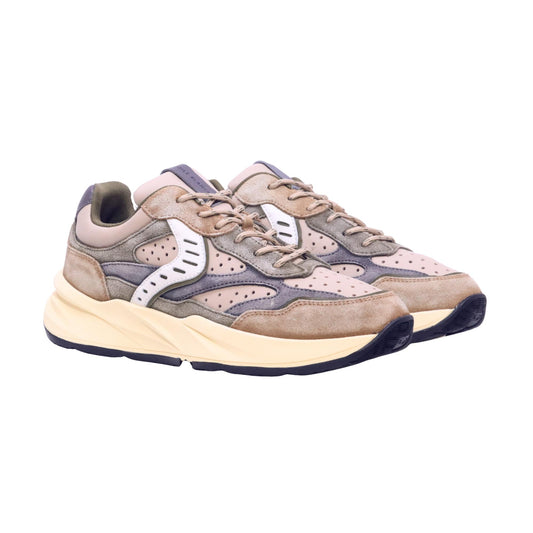 Voile Blanche Club22 Perfy cognac sneaker uomo in camoscio washed e nappa 