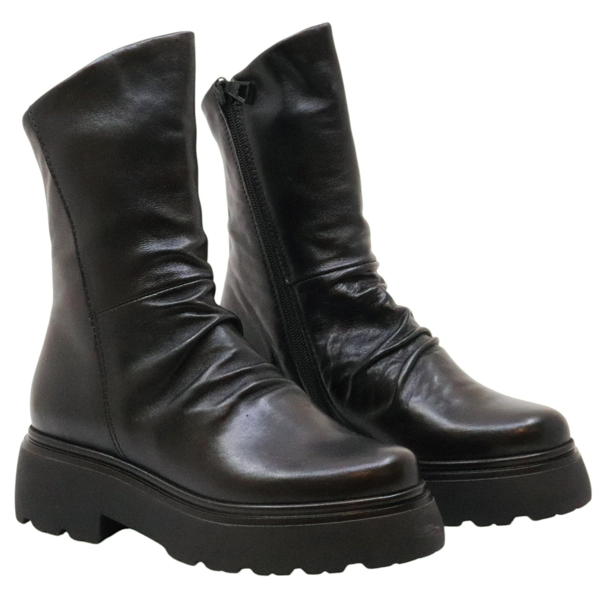 MJUS Ortone L44208 stivaletto donna in pelle nera 