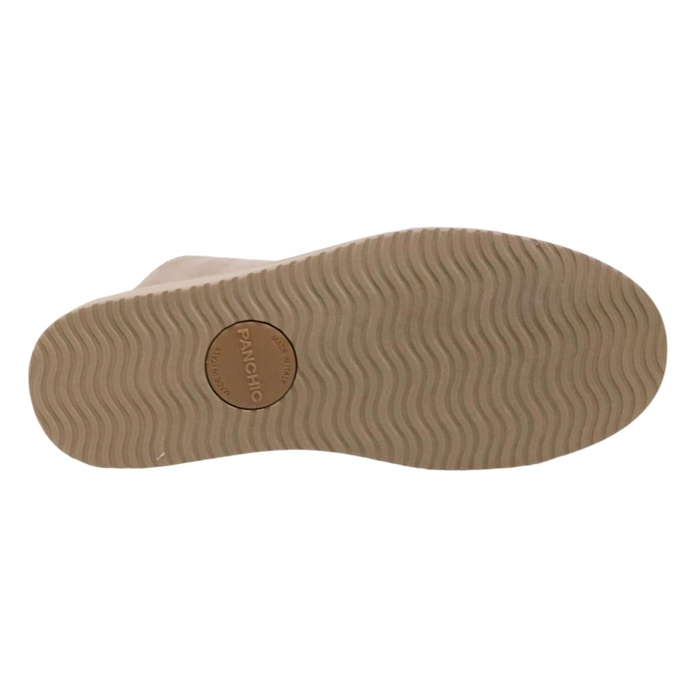 Polacchino uomo Panchic P01 in realizzata in pelle scamosciata nocciola con lacci blu 