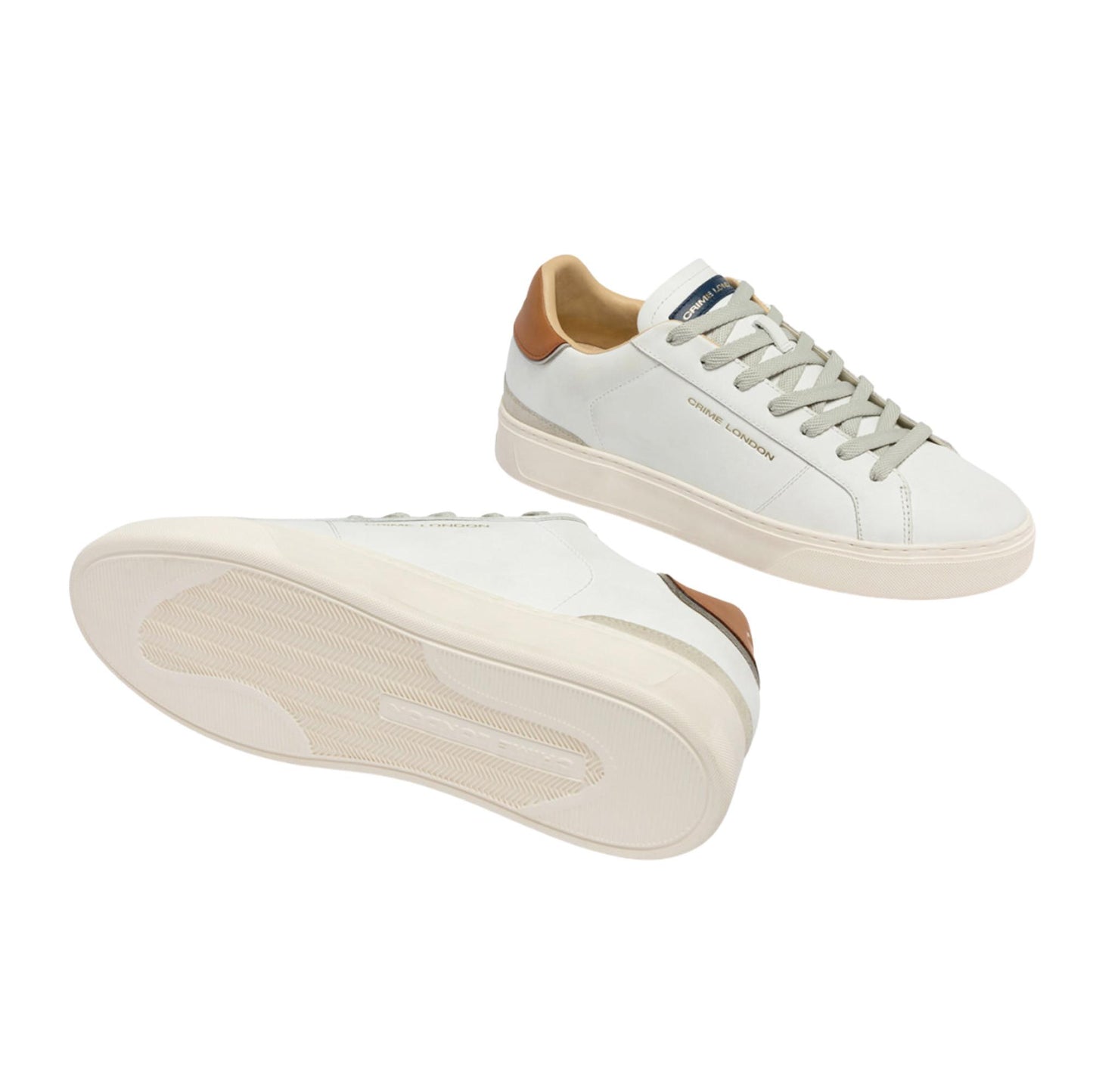 Crime London Blade Caramel Brûlée 19704 sneaker uomo in pelle bianca e camoscio 