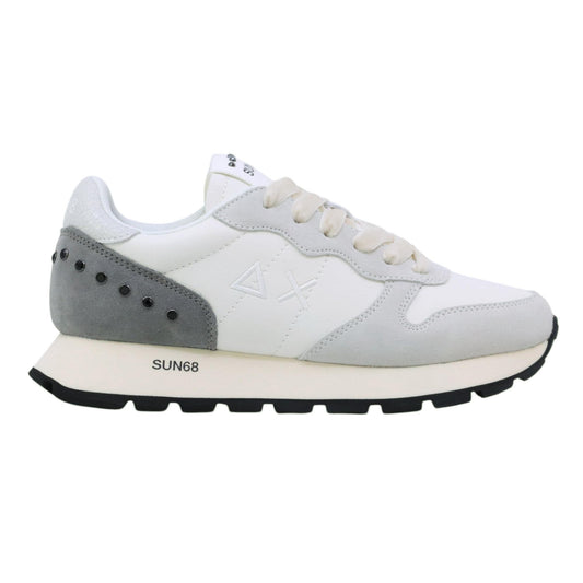 SUN68 Ally Studs Z45206 sneaker donna in similpelle e suede bianco 