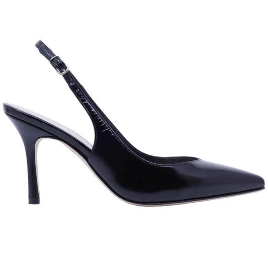 Slingback donna The Seller 908 in pelle spazzolta nera 