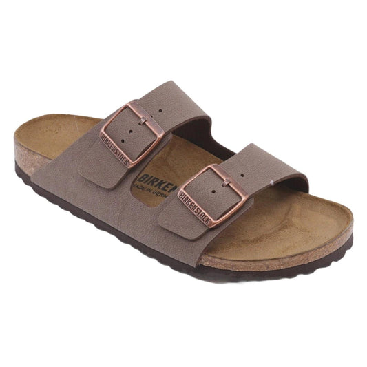 Birkenstock Arizona Birkibuc Mocca sandalo doppia fascia Narrow Fit 