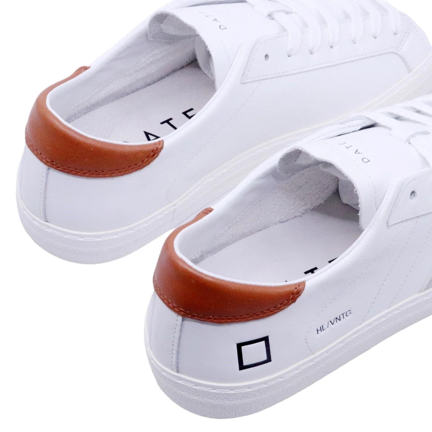 D.A.T.E. Hill Low Vintage Calf White Cuoio HL-VC-WI sneaker uomo in morbida pelle bianca 