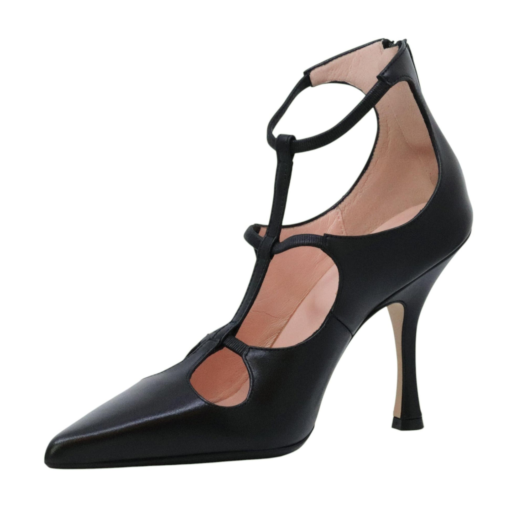 Anna F 1762 décolleté donna in nappa nera 