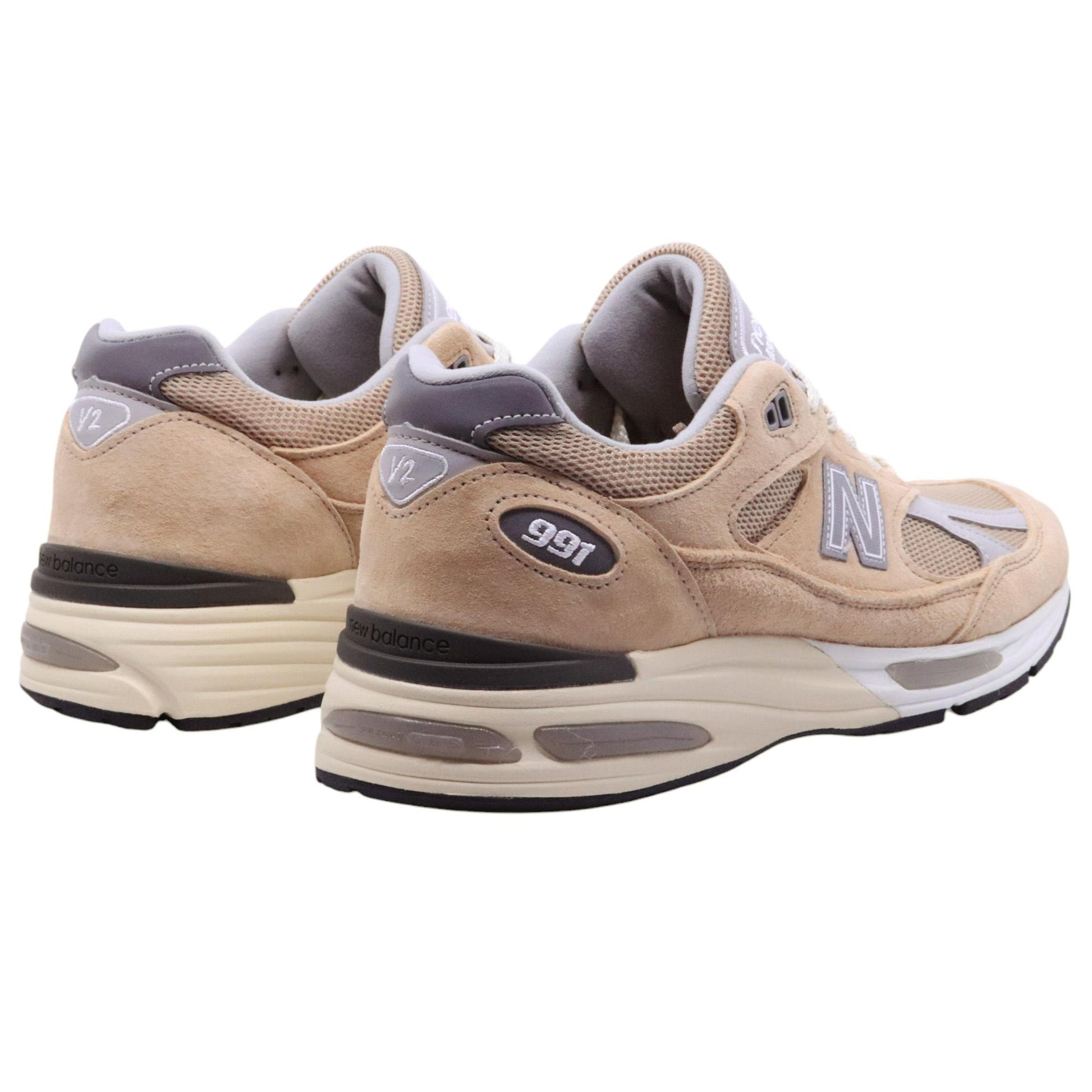 New Balance 991 sneaker unisex in tessuto marrone e grigio 