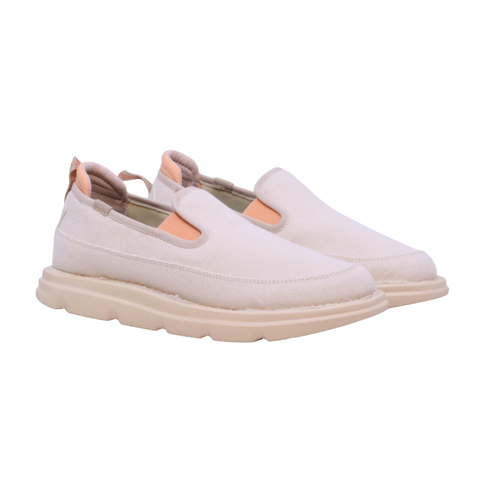 CNR Easy Clip Ecru sneaker slip-on donna in tela ecru 