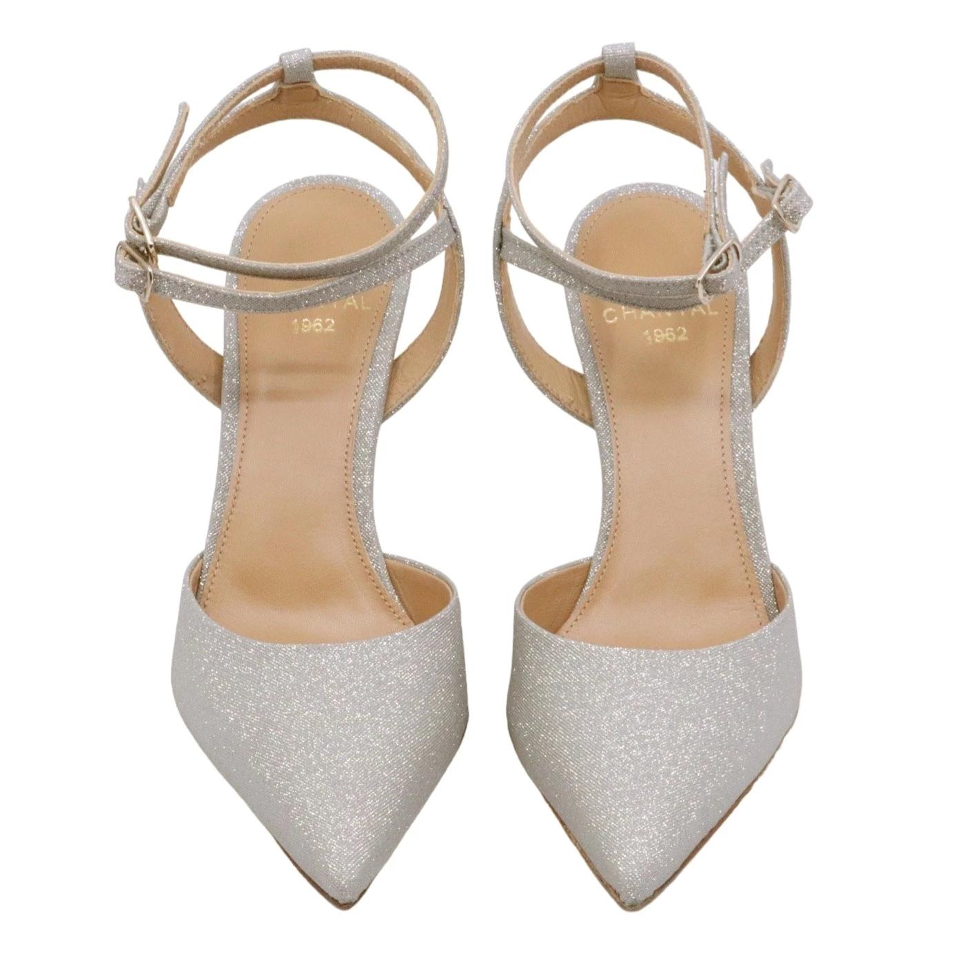 Slingback donna Chantal 1967 in pelle platino 