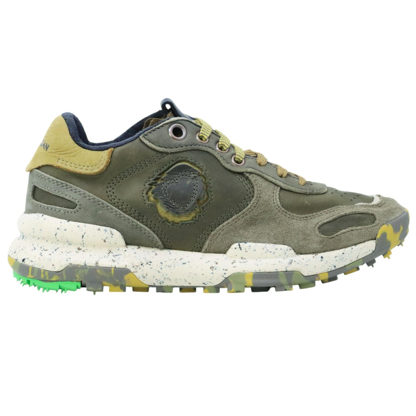 Satorisan Chacrona Pull Up Swamp sneaker uomo in pelle verde scuro 