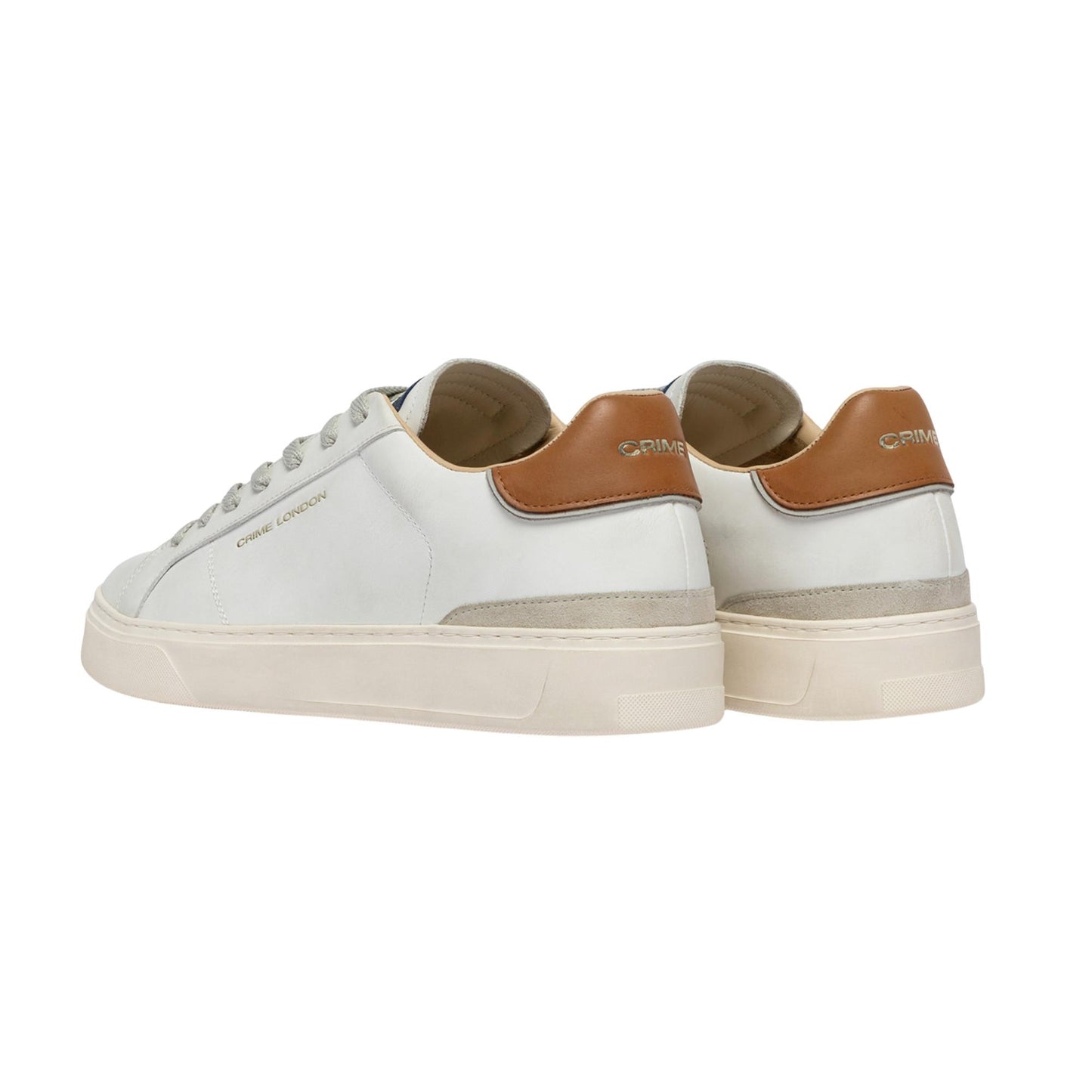 Crime London Blade Caramel Brûlée 19704 sneaker uomo in pelle bianca e camoscio 