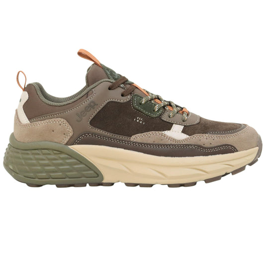 Jeep Footwear Groove sneaker uomo in pelle scamosciata marrone 