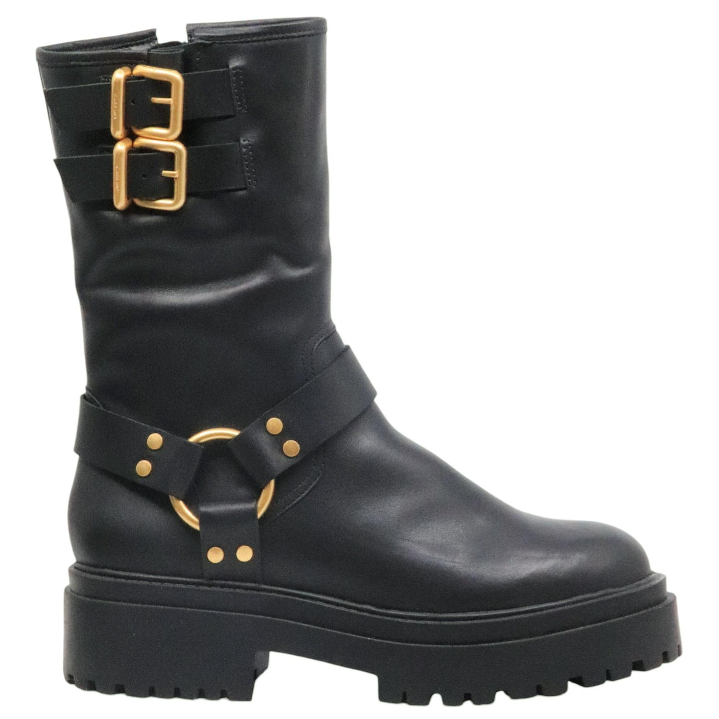 Stivale Biker donna Carrano 506034 in pelle nera 