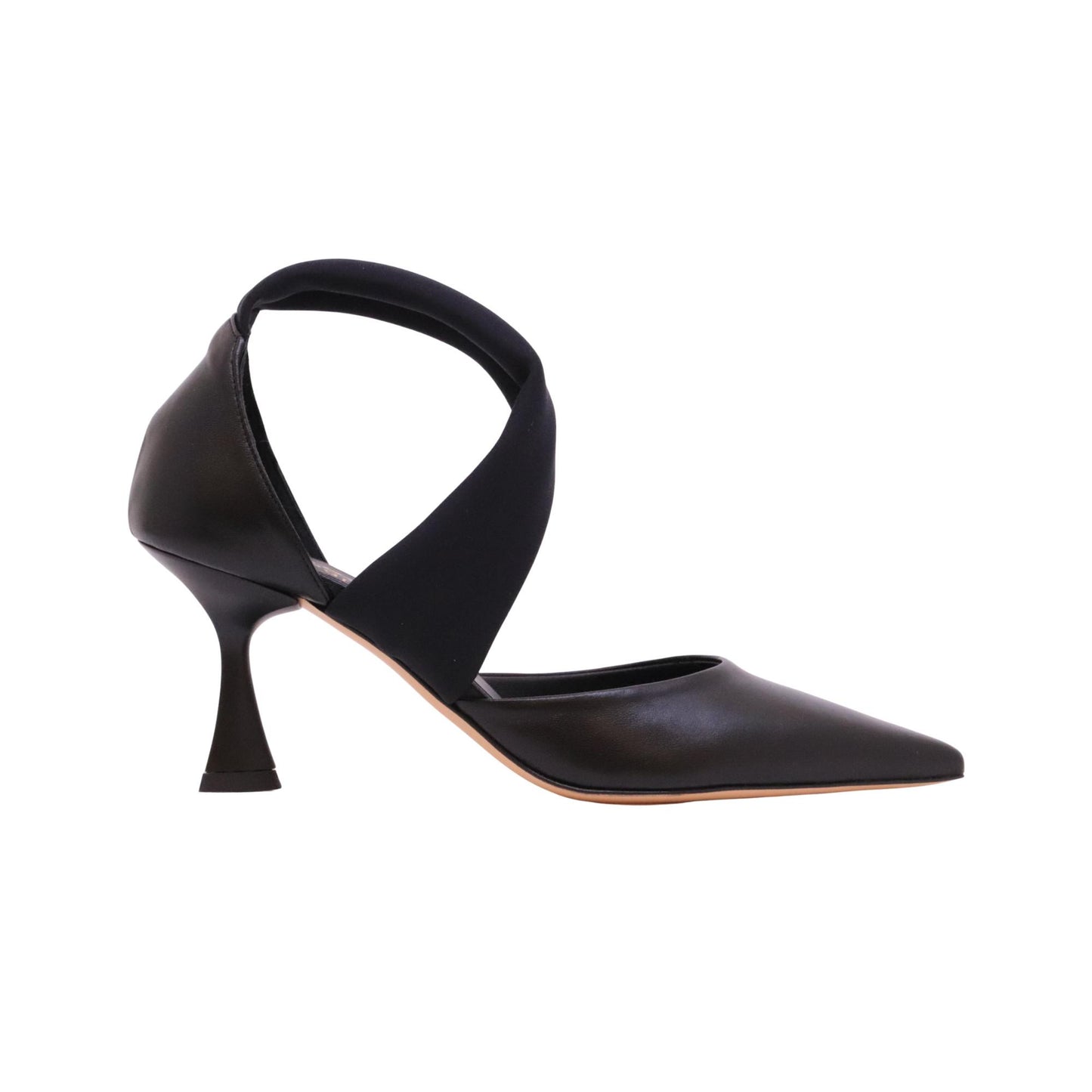 Isabelle Paris IS712 Nappa Nero décolleté donna con fascia elastica e tacco 7 cm 
