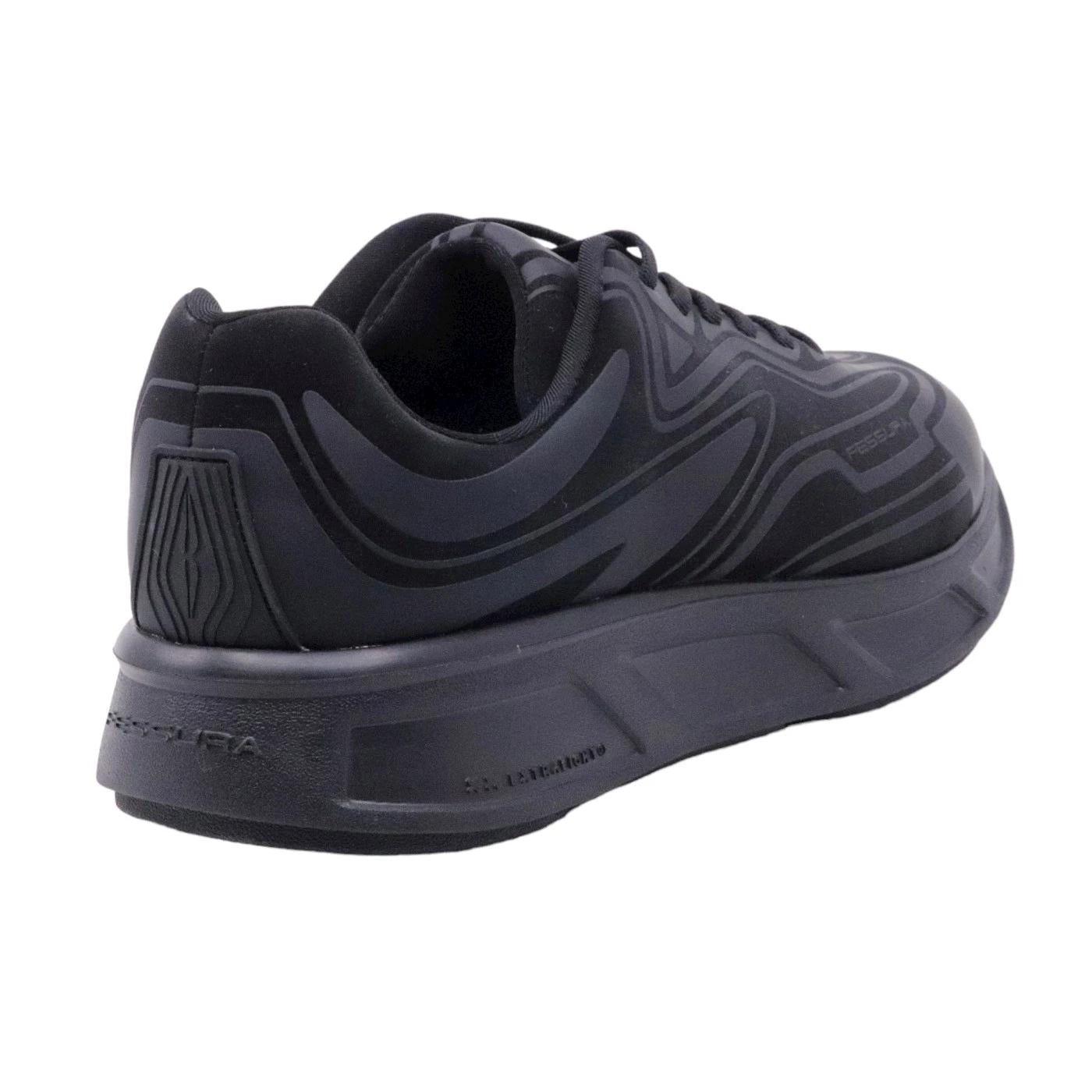 Sneaker Fessura Runflex #02 in nabuk nero 