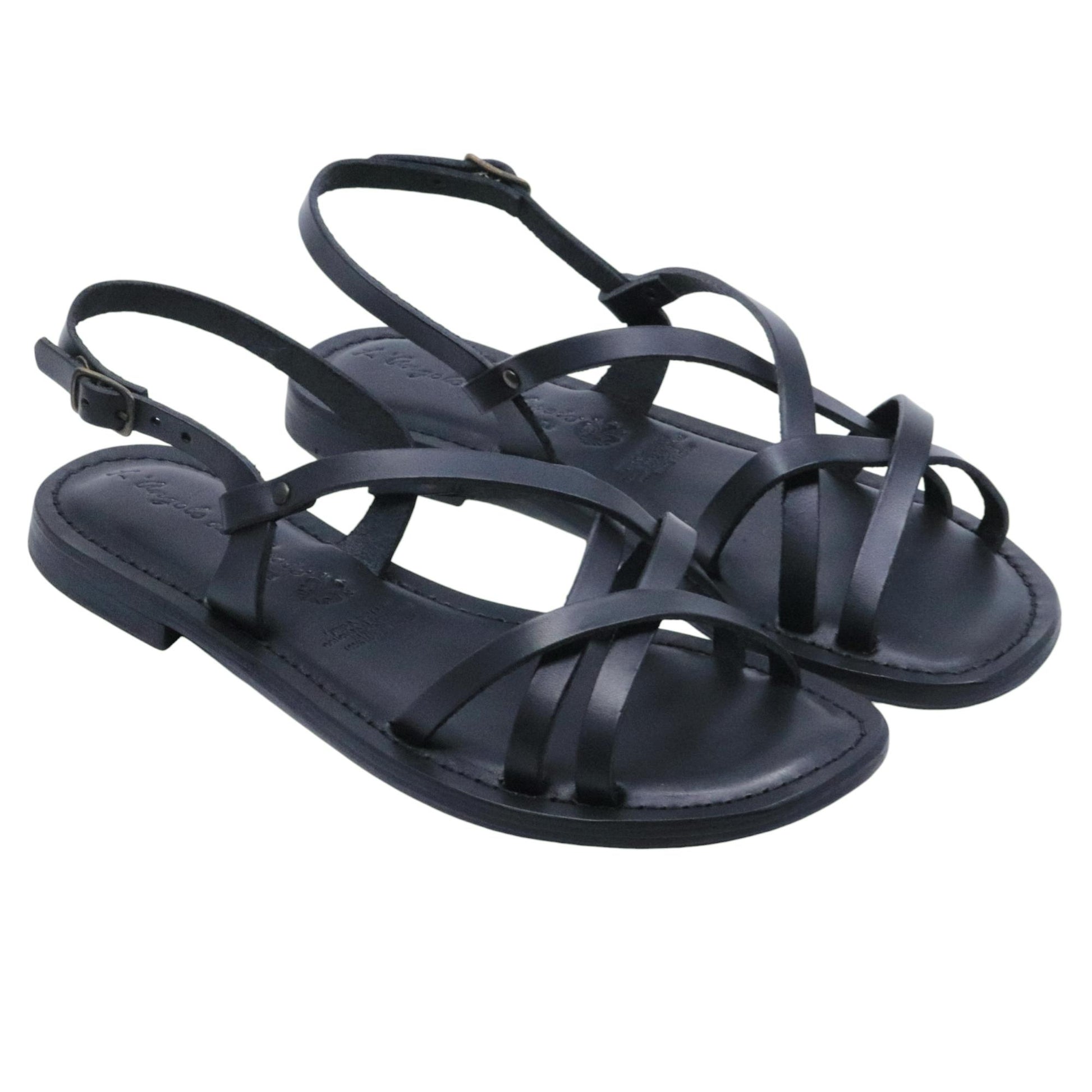 Sandalo donna L'angolo del cuoio Firenze 6651 in pelle nera 