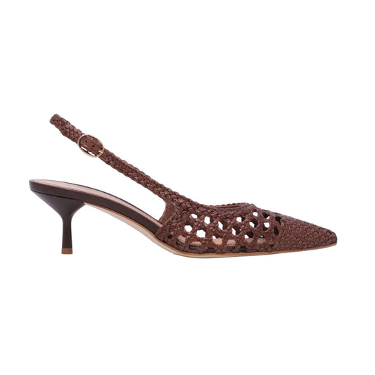 The Seller SE3028 slingback donna in pelle intrecciata cuoio 