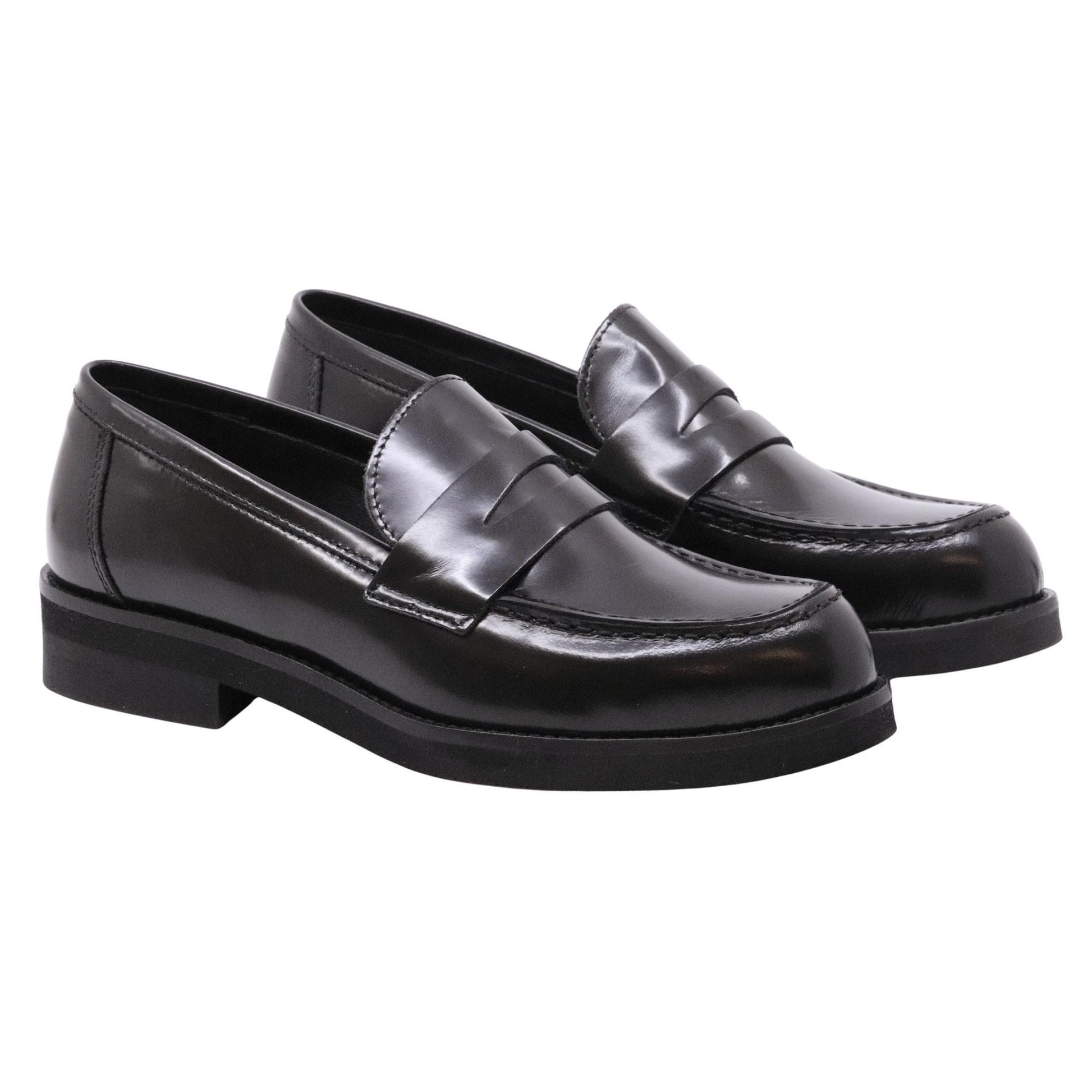 Mocassino donna Ranyé 250 in pelle spazzolata nera 