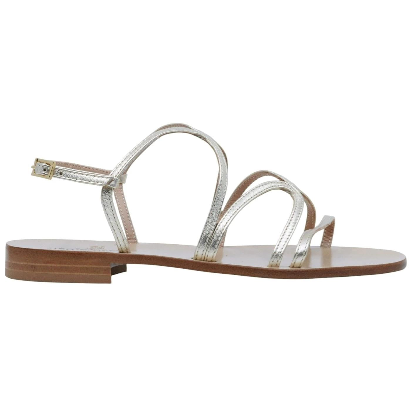 Paolo Ferrara 3026 T15 Diamante Platino sandalo caprese donna in pelle platino 
