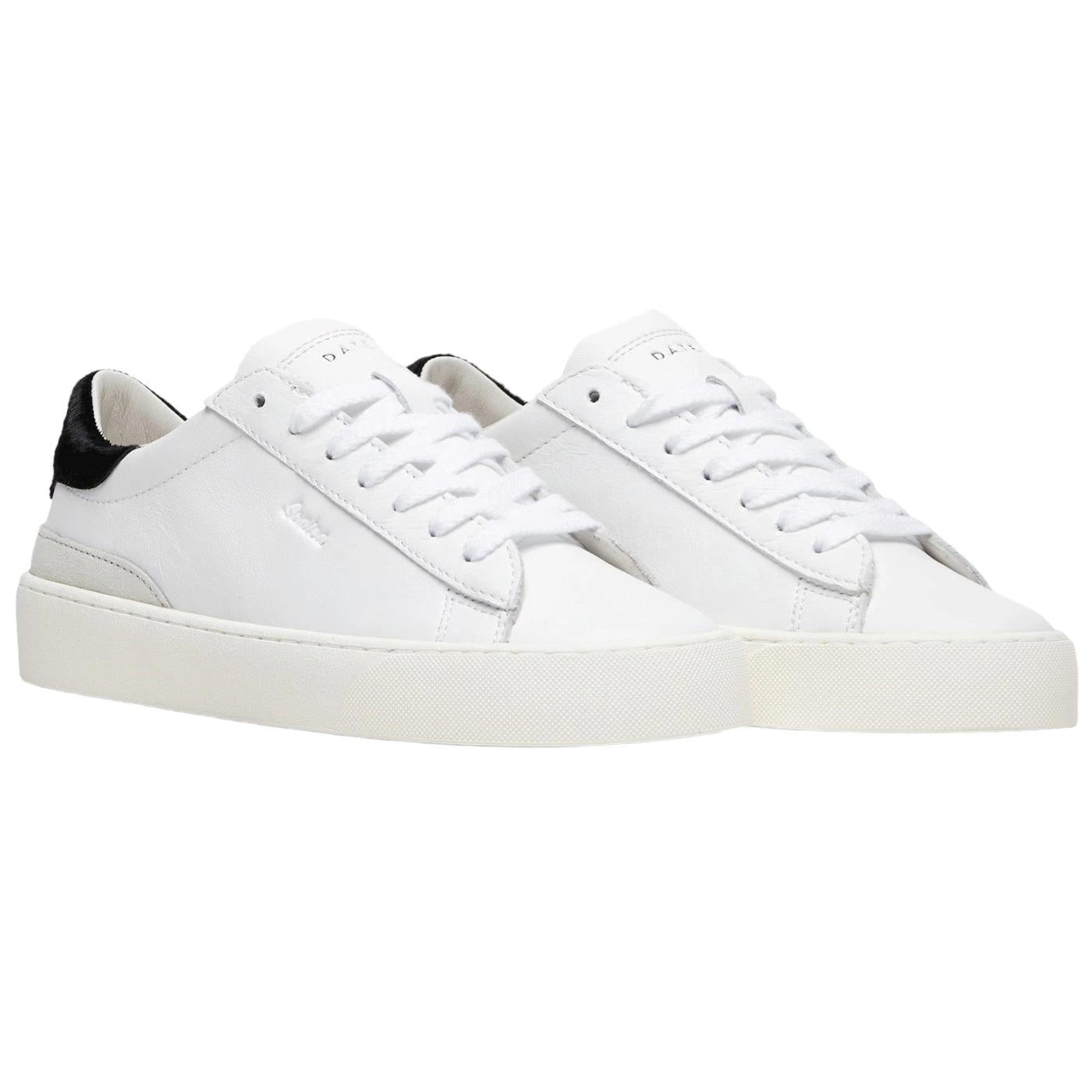 DATE Sonica Calf White Black SO-CA-WB sneaker donna in morbida pelle bianca 