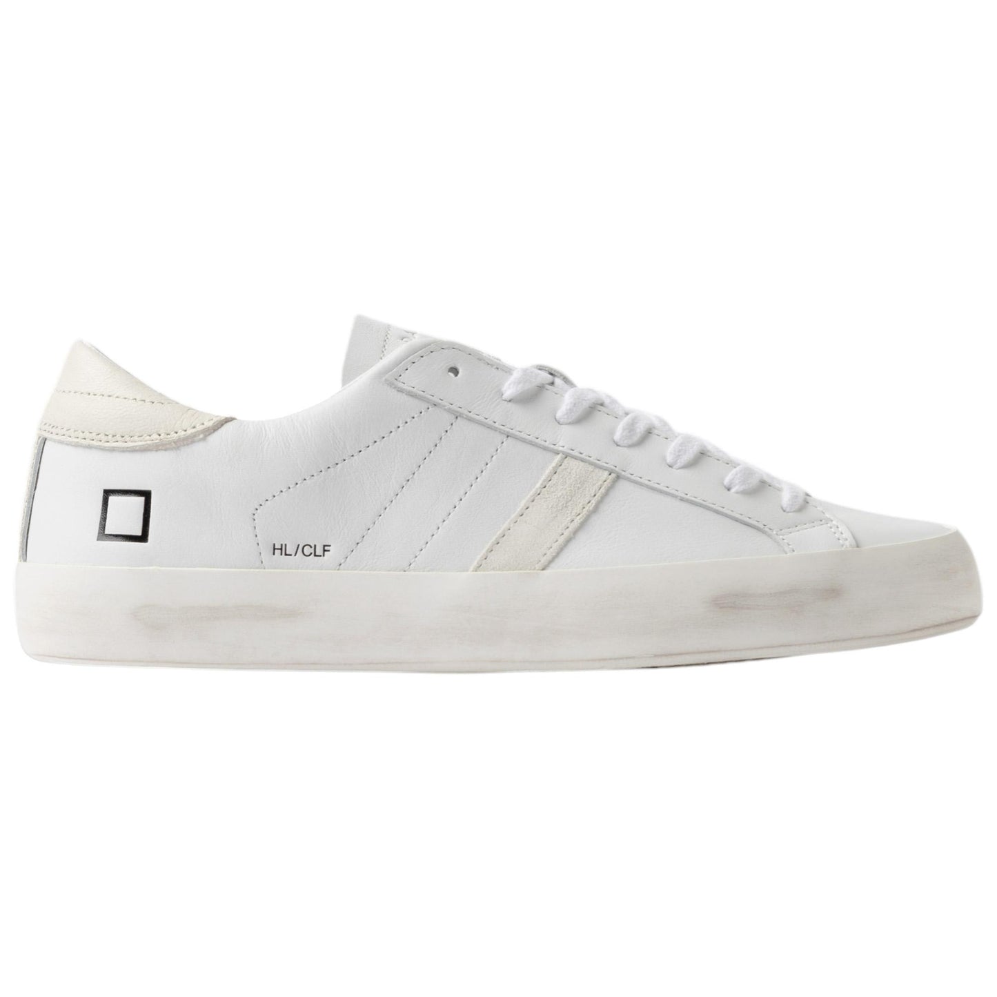 DATE Hill Low Calf White Milk HL CA IM sneaker uomo in pelle bianca 