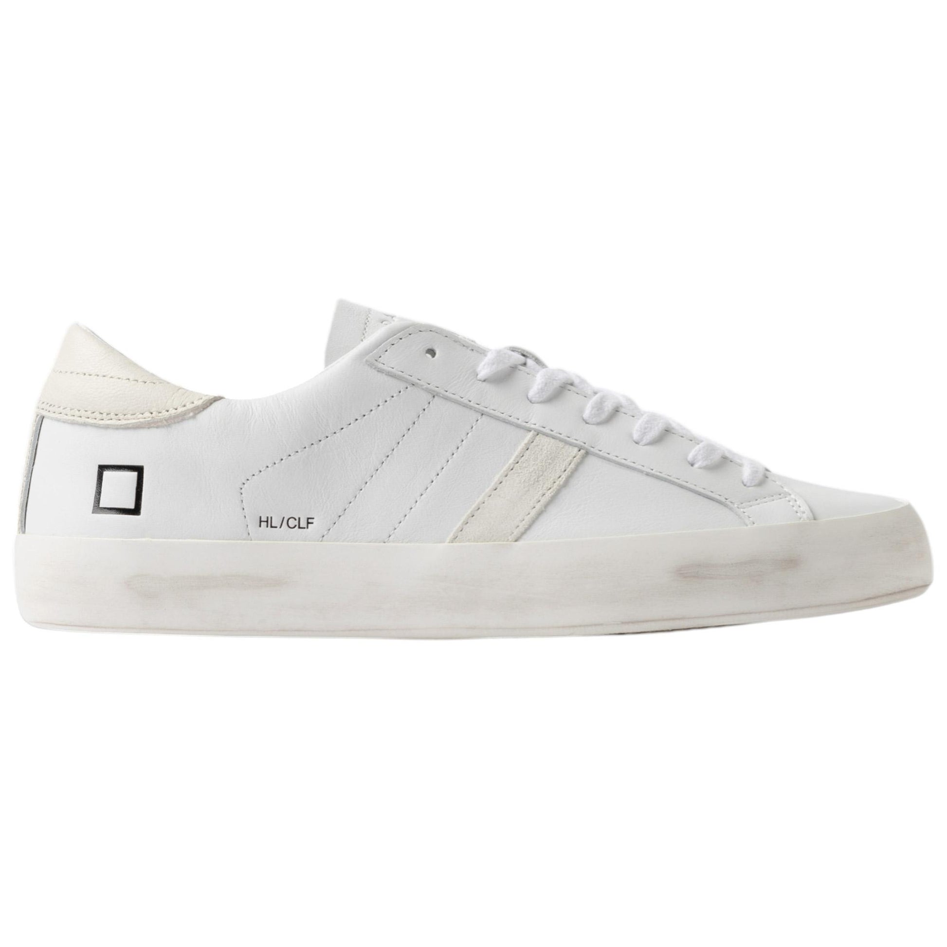 DATE Hill Low Calf White Milk HL CA IM sneaker uomo in pelle bianca 