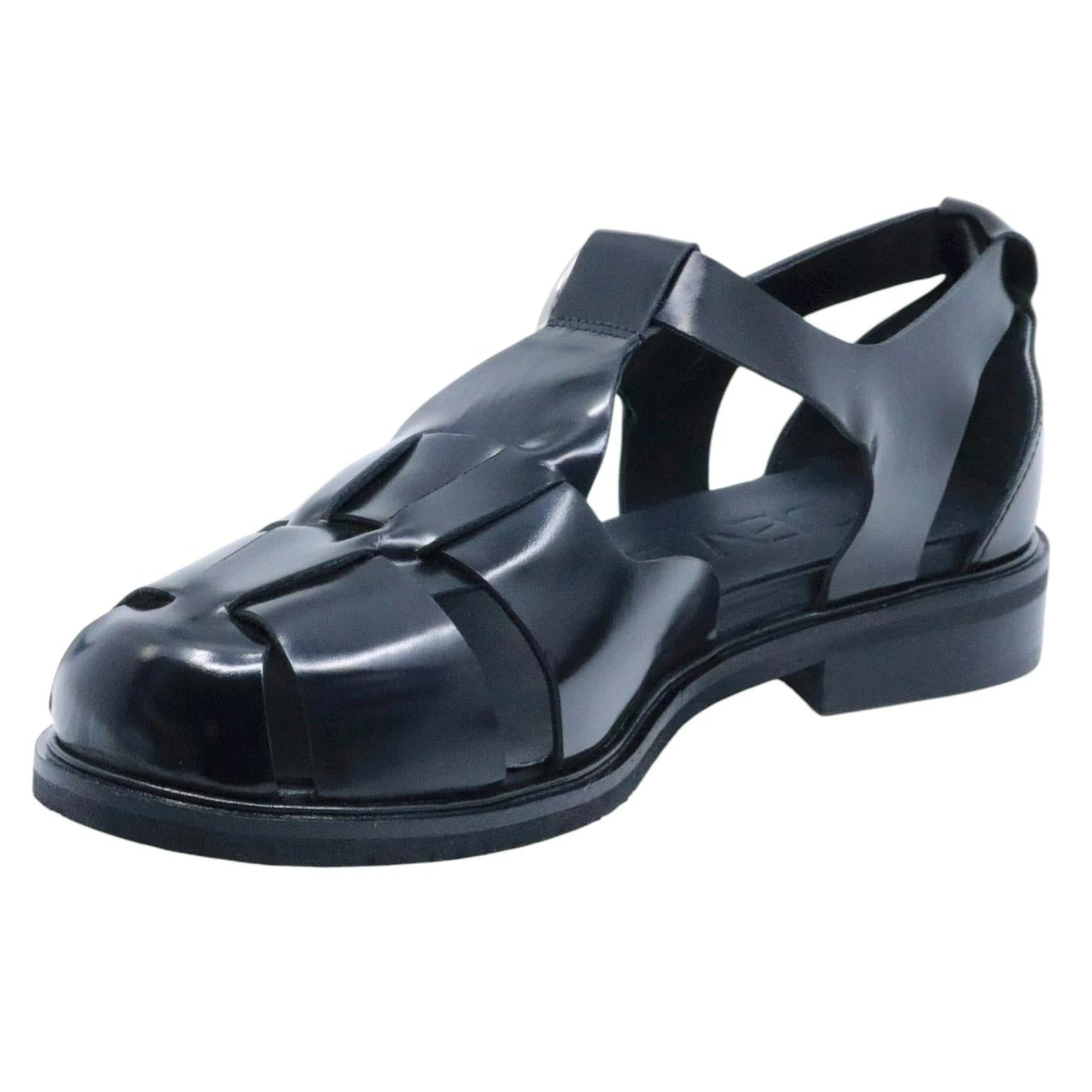 Sandalo donna Poeve JPG50 in pelle lucida nera 