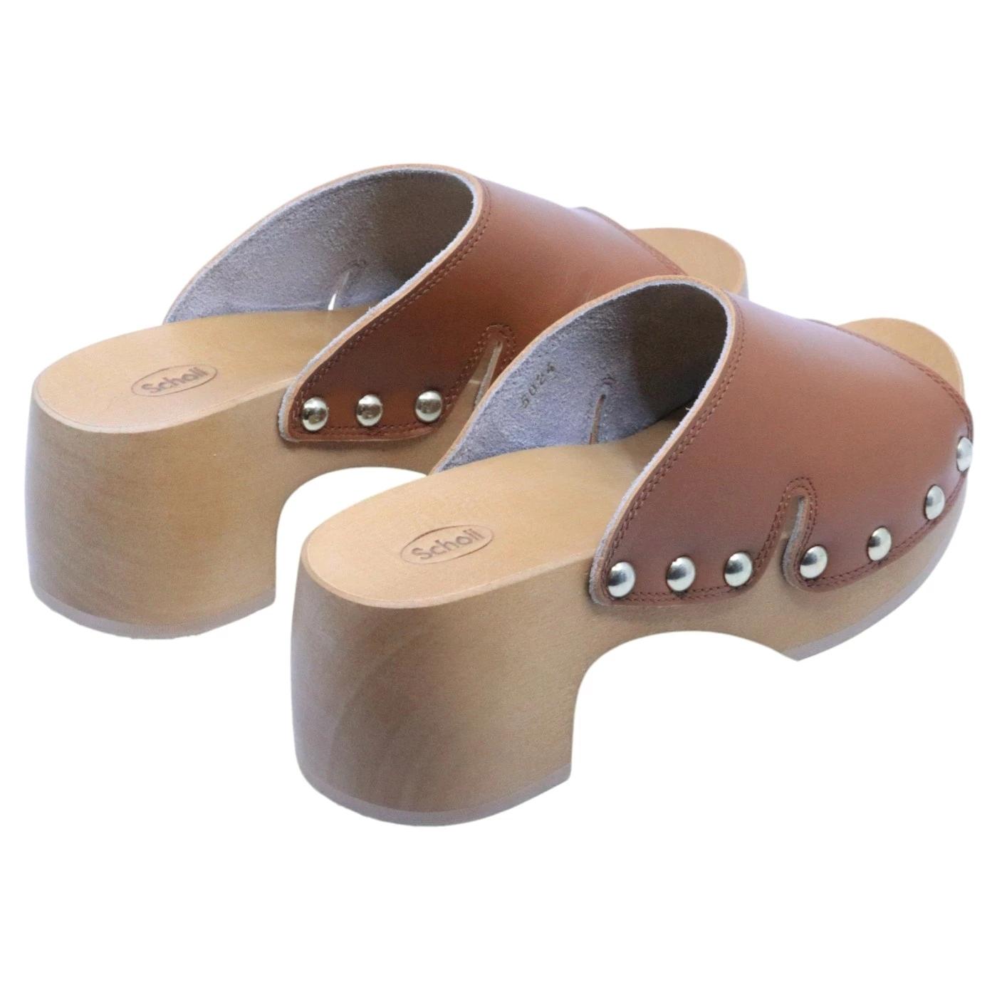 Sandalo Scholl Pescura Wave da donna in pelle cognac 