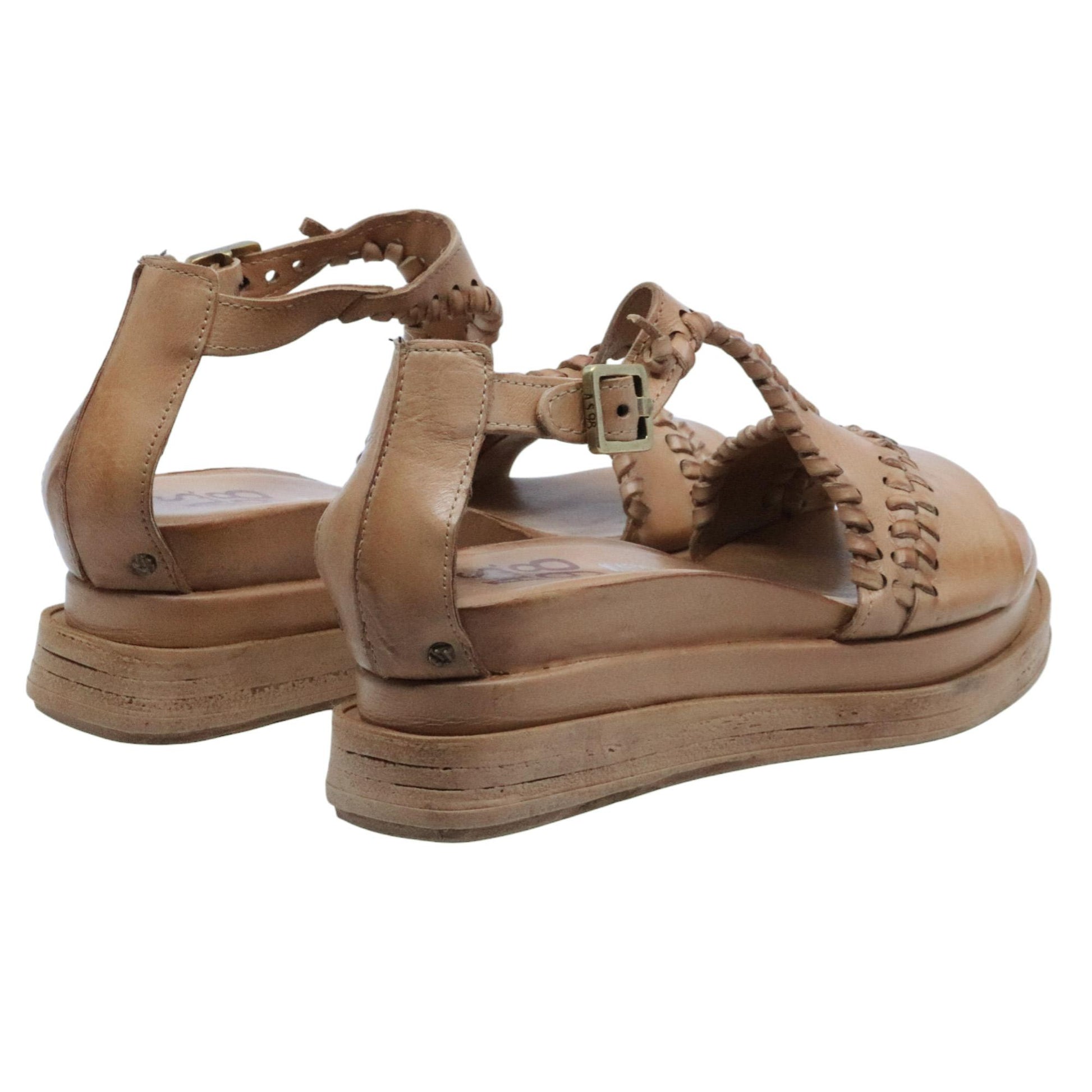 Sandalo donna AS98 A15044 in pelle color grano 