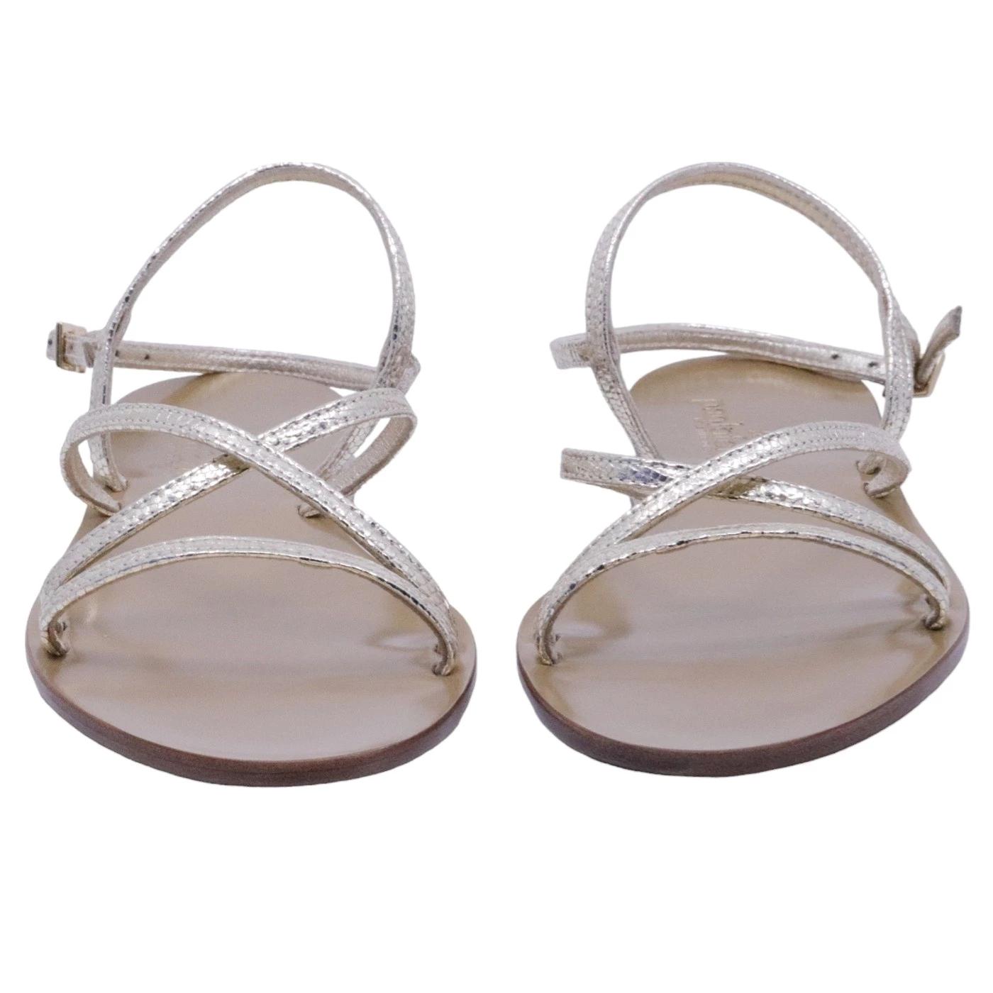 Sandalo caprese 3120C Paolo Ferrara in pelle diamantata platino 