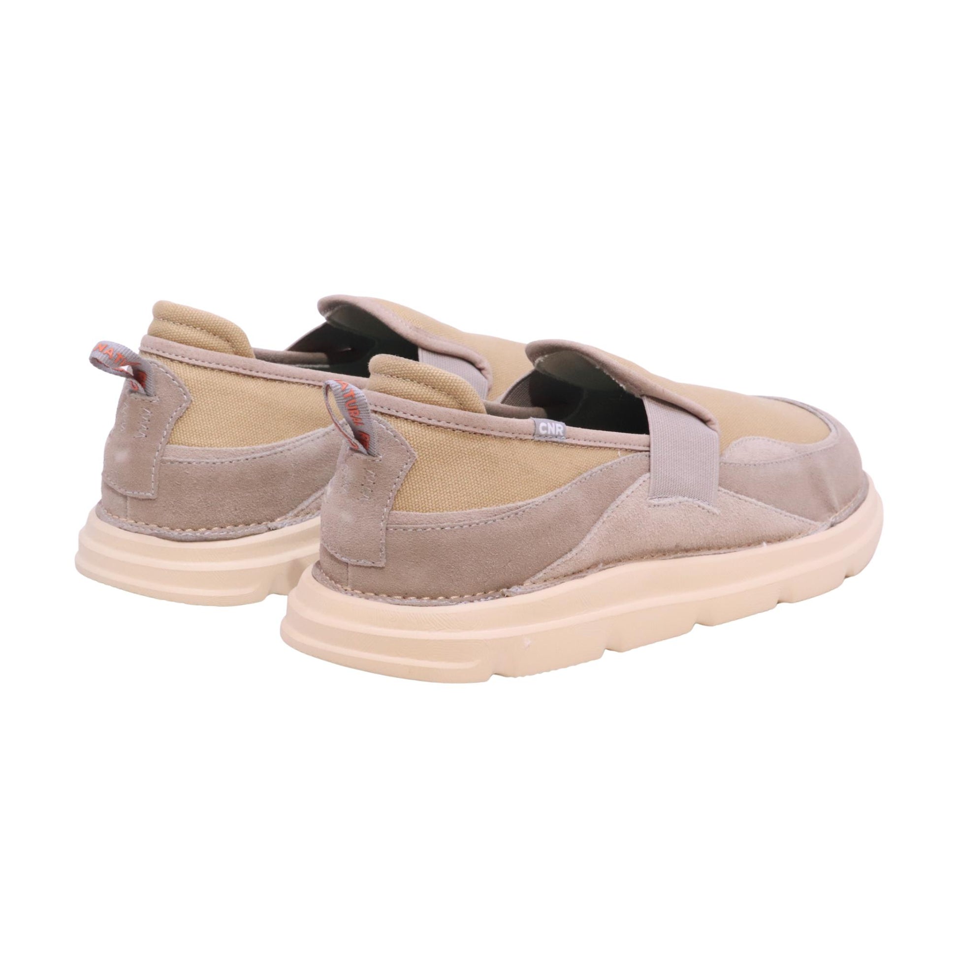 CNR Easy Clip sneaker uomo in camoscio e tessuto taupe senza lacci casual comfort 