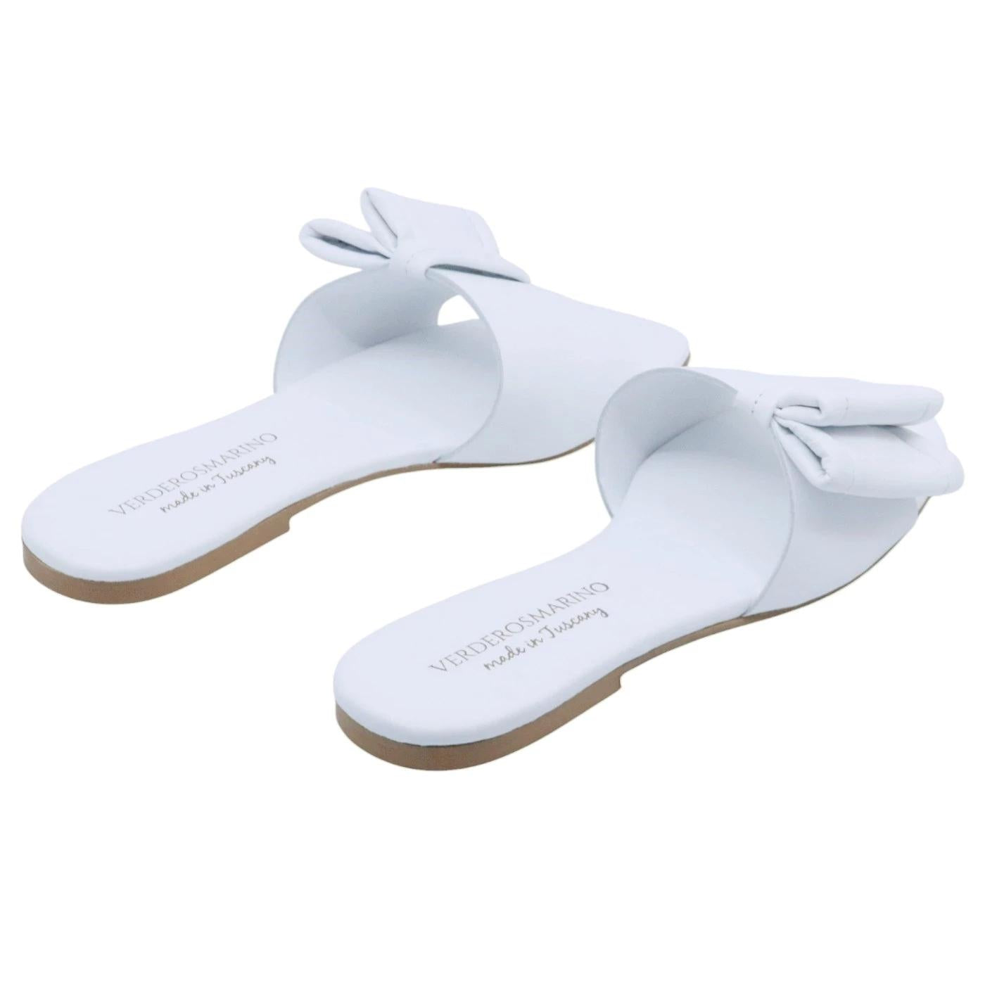 Verderosamarino 3893 ciabatta donna in pelle bianca 