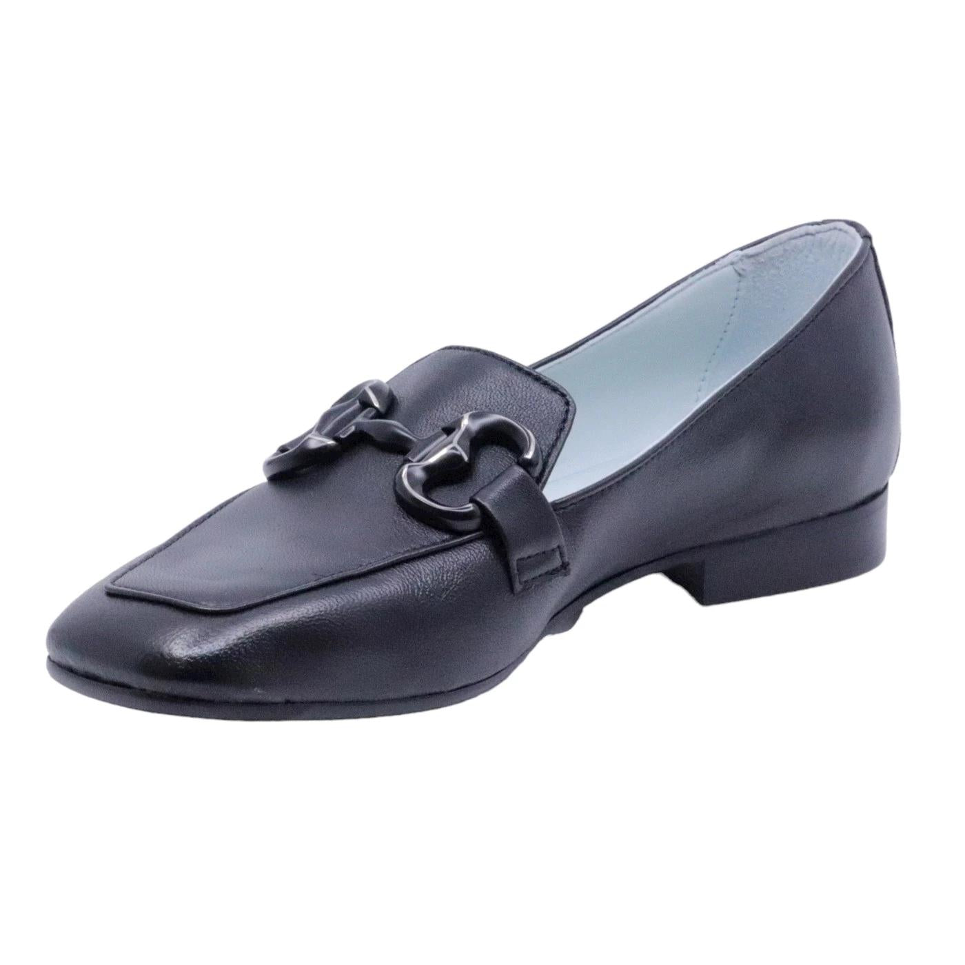Mocassino donna Poesie Veneziane Prkg1 in pelle di colore nero con morsetto 