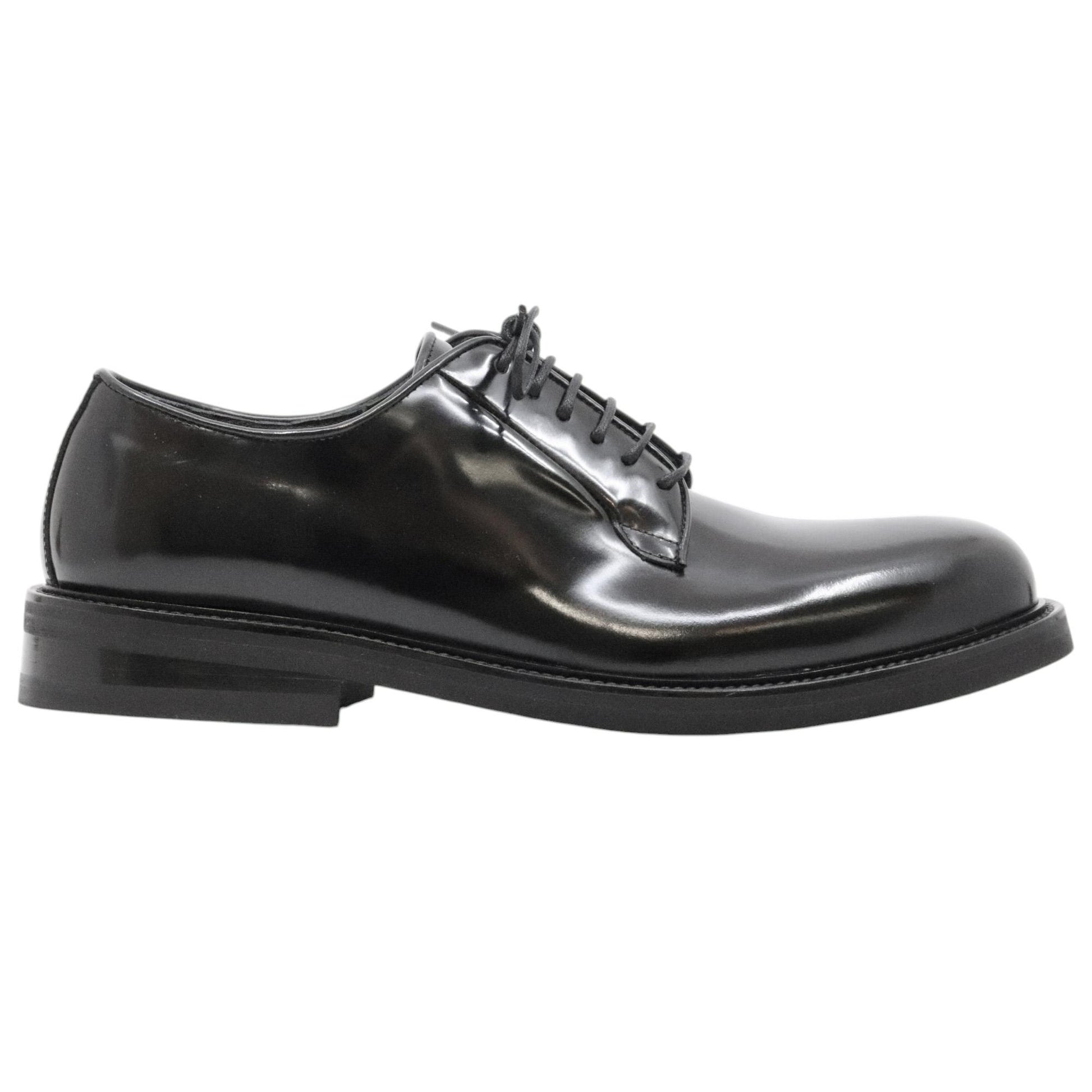 Ducanero 2755 scarpa derby uomo in pelle lucida nera 