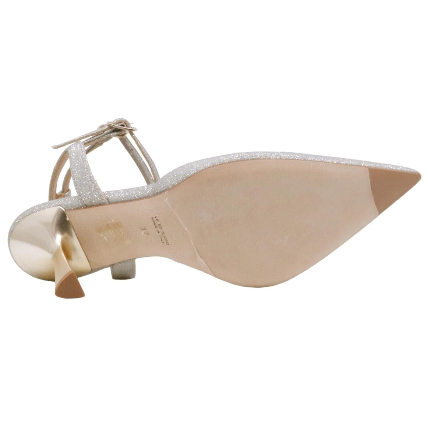 Slingback donna Chantal 1967 in pelle platino 