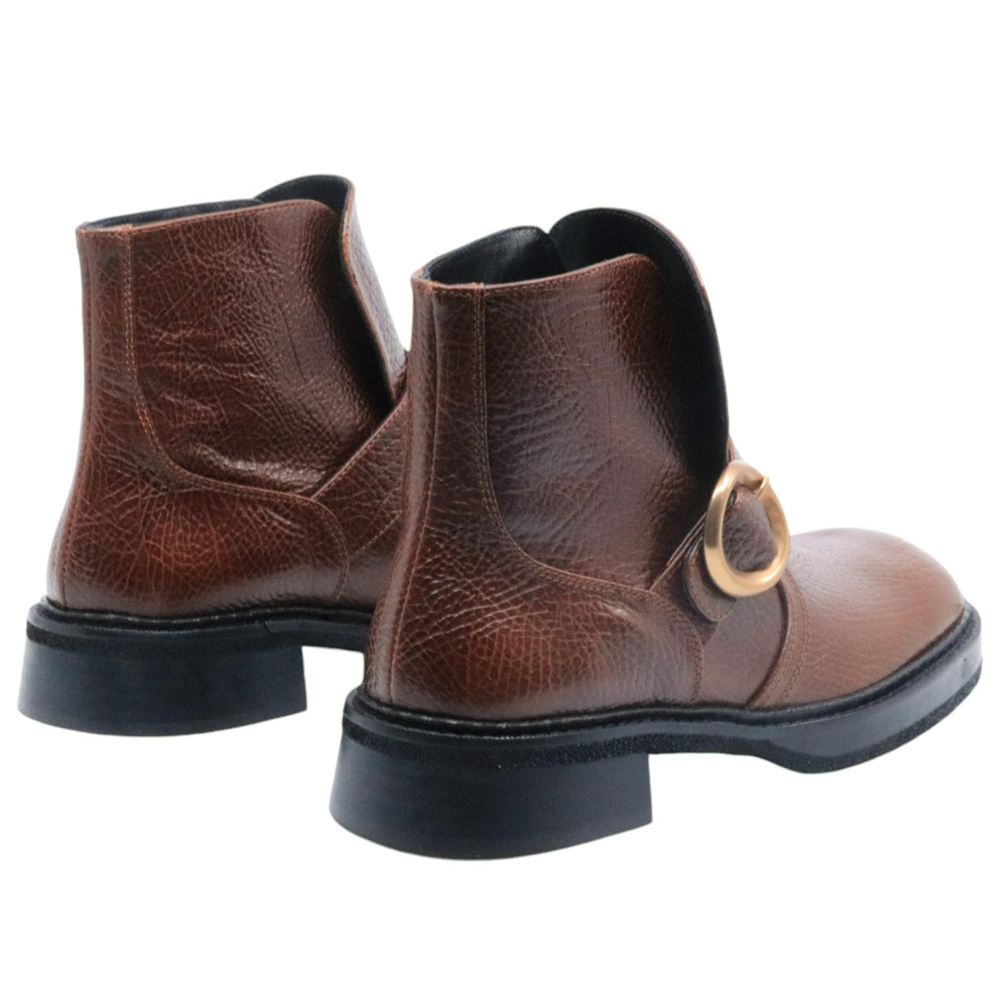 RAS 7857 stivaletto da donna in pelle brandy 