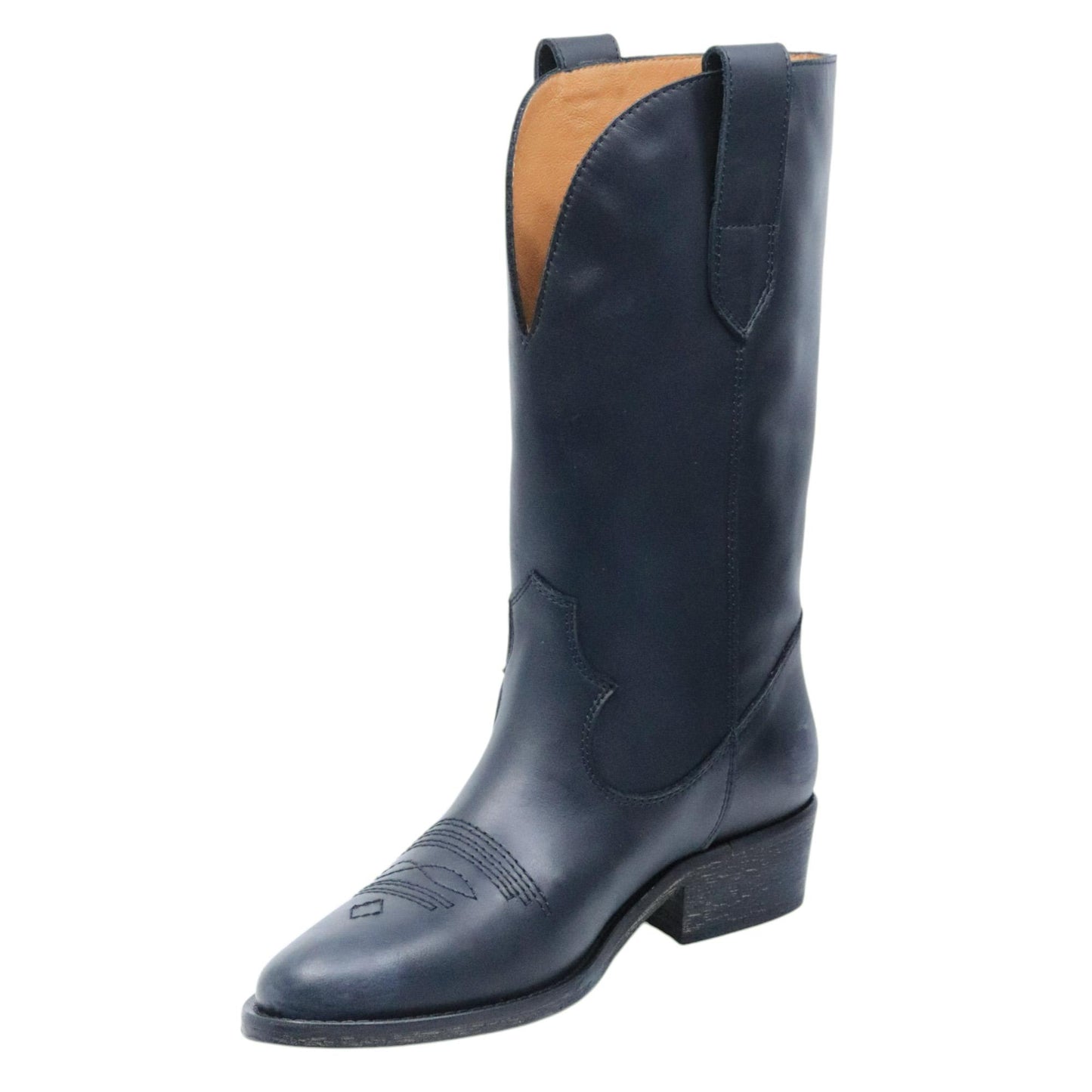 Via Roma 15 Malibu 4378 stivale texano donna pelle nera 