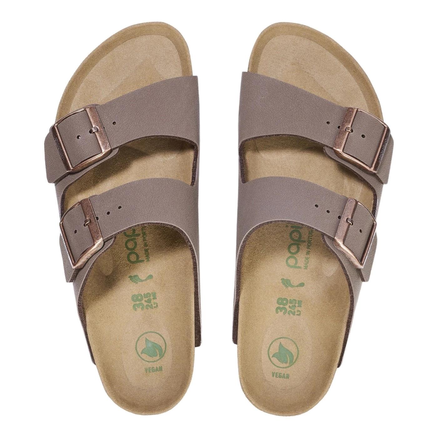 Birkenstock Arizona Birkibuc Mocca sandalo doppia fascia Narrow Fit 