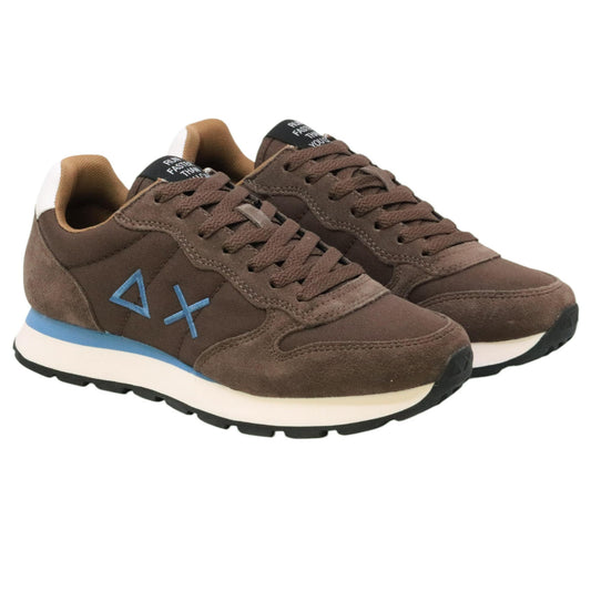 SUN68 Tom Solid Z45101 sneaker uomo in nylon suede marrone 
