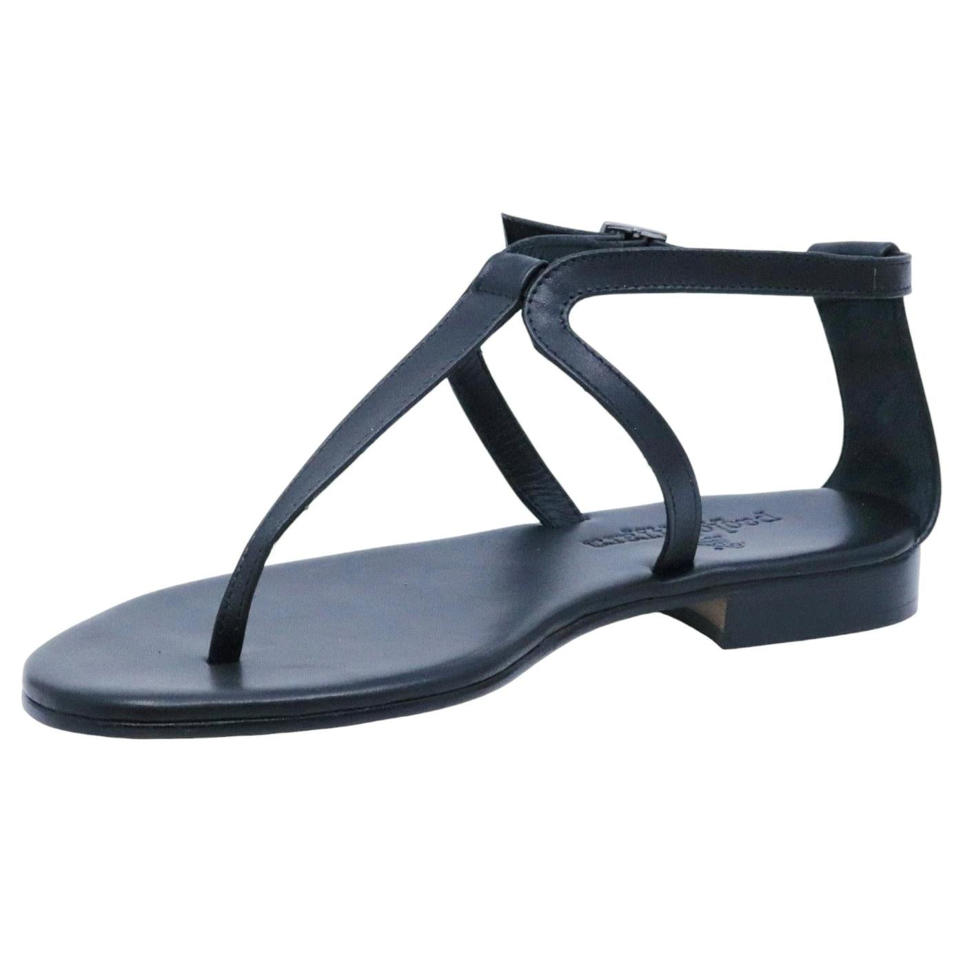 Sandalo infradito Paolo Ferrara CR3025 in pelle nera 