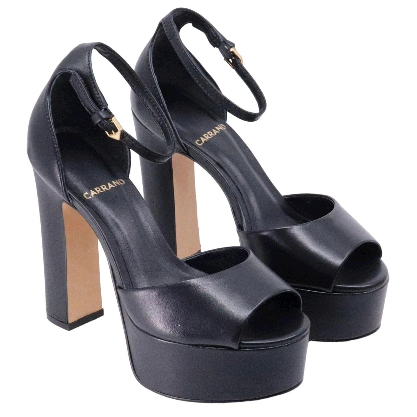 Sandalo donna Carrano 541001 in pelle nera 