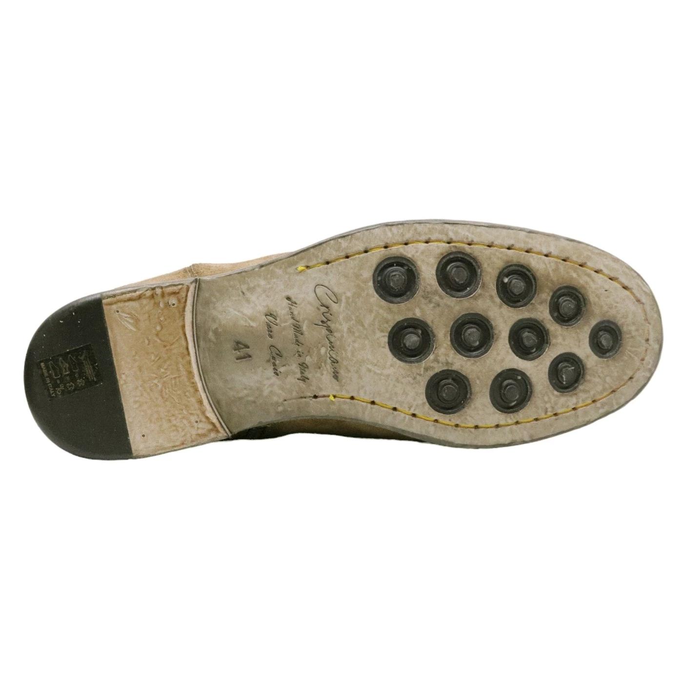 Stivaletto uomo Crispiniano 71 in pelle scamosciata taupe 