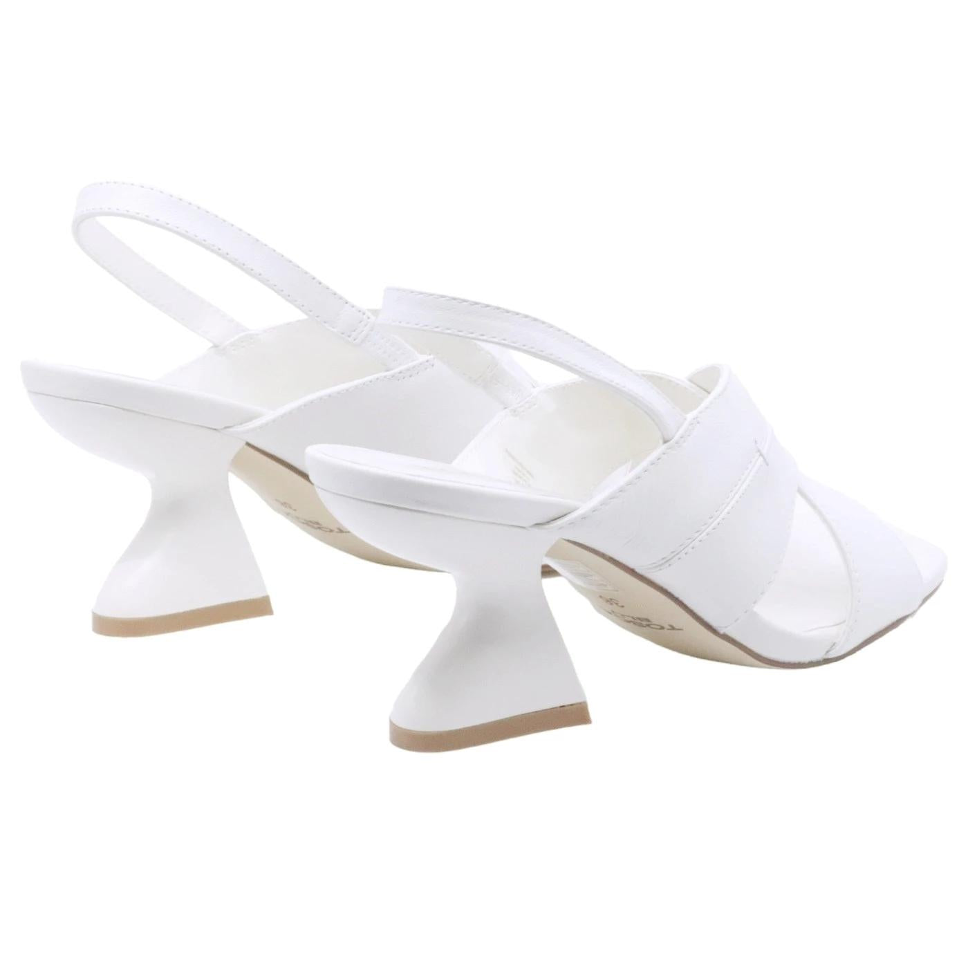 Sandalo con tacco Tosca Blu Ilaria in pelle latte 